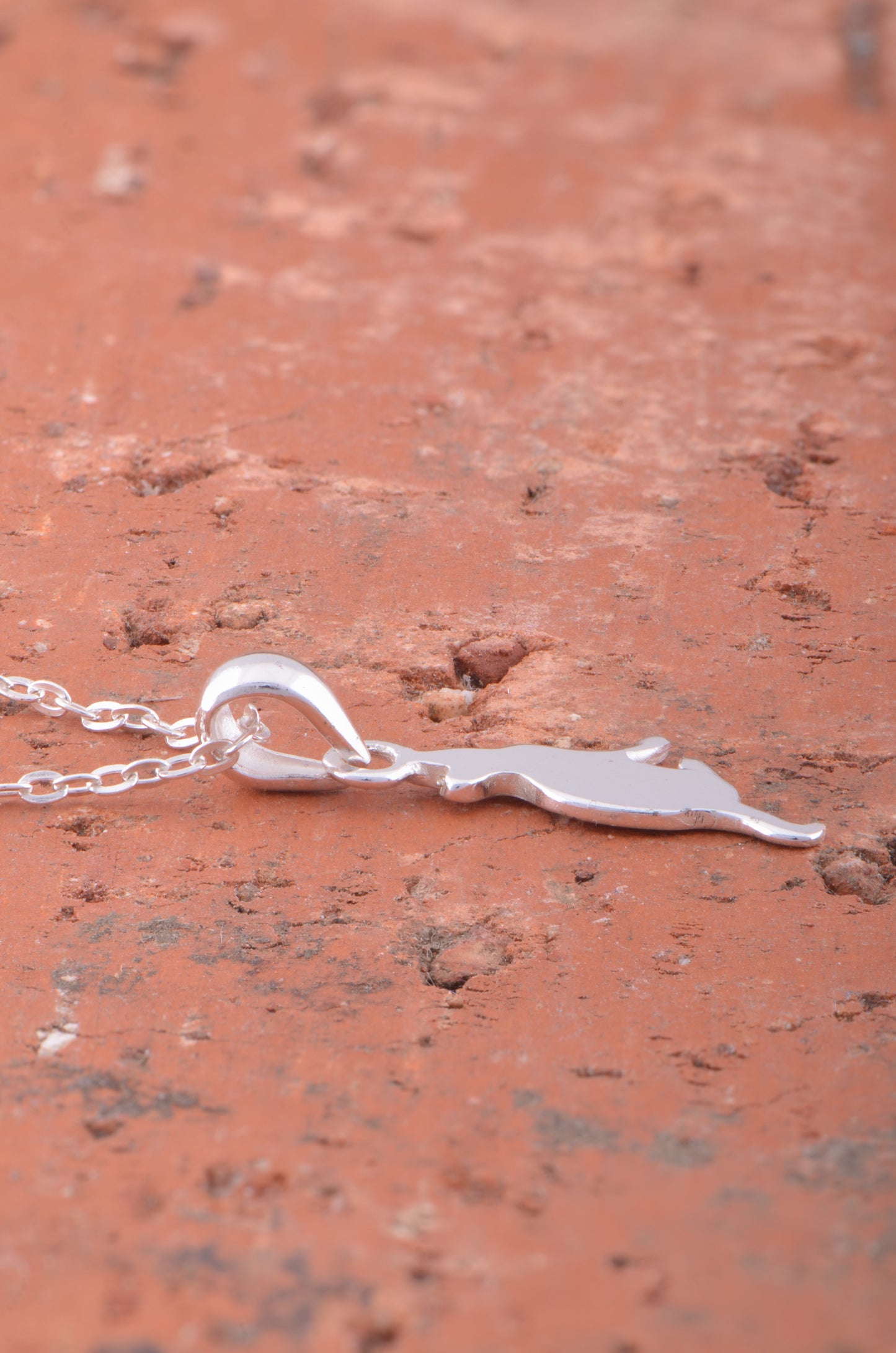Sterling Silver Cat Pendant Necklace, Sterling Silver Cat Pendant for Women
