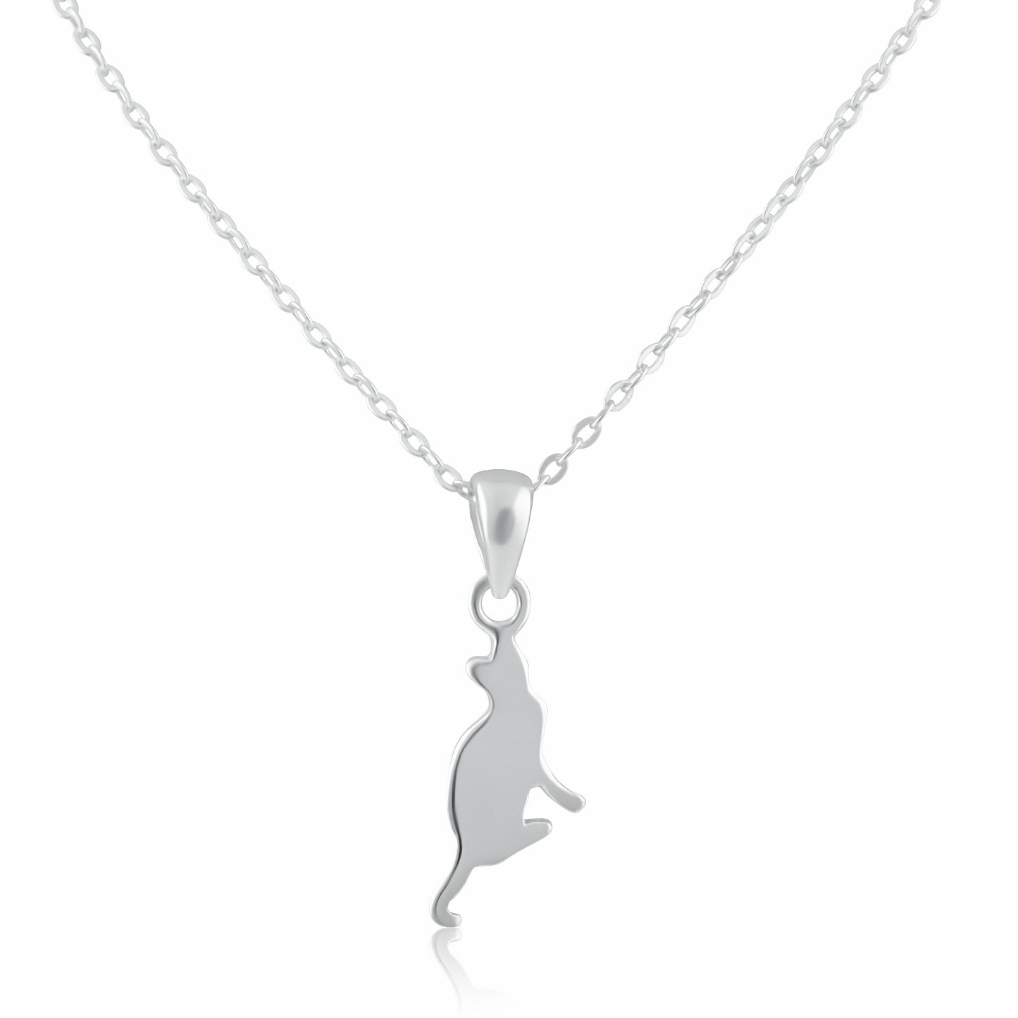 Sterling Silver Cat Pendant Necklace, Sterling Silver Cat Pendant for Women