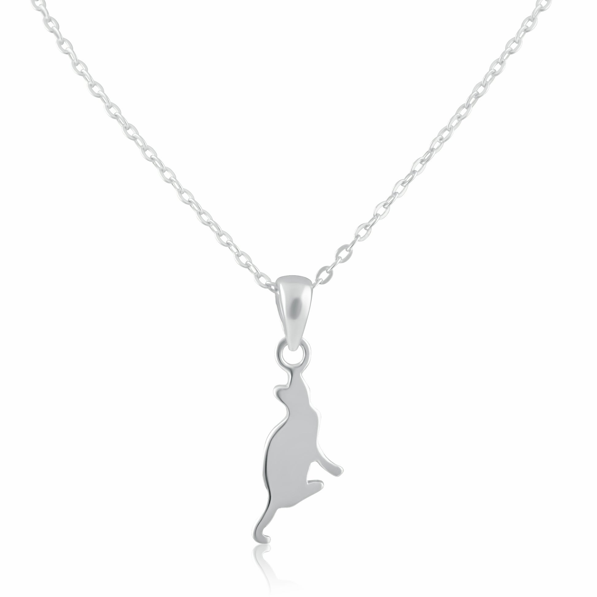 Sterling Silver Cat Pendant Necklace, Sterling Silver Cat Pendant for Women