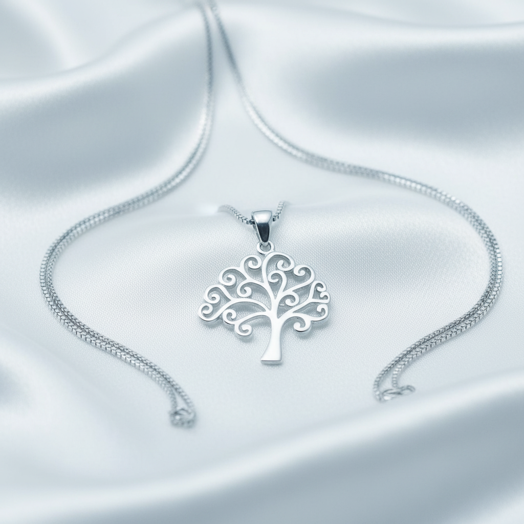 SilverCloseOut 925 Sterling Silver Women's Small Celtic Tree of Life Necklace Silver Girls Tree of Life Charm Necklace