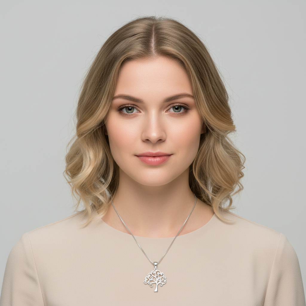SilverCloseOut 925 Sterling Silver Women's Small Celtic Tree of Life Necklace Silver Girls Tree of Life Charm Necklace