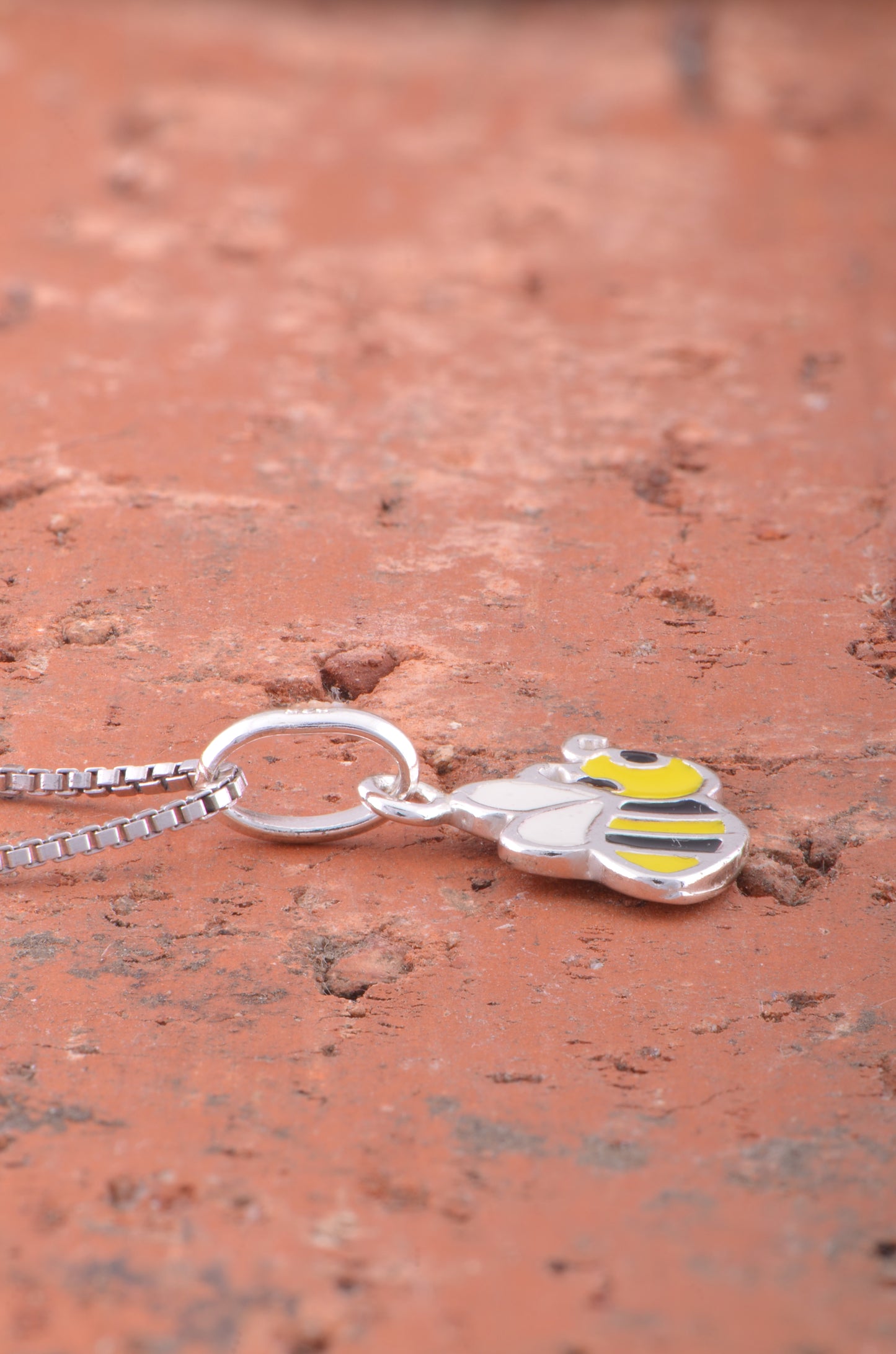 Sterling Silver Small Honey Bee Necklace Silver Girls Bumble Bee Charm Necklace