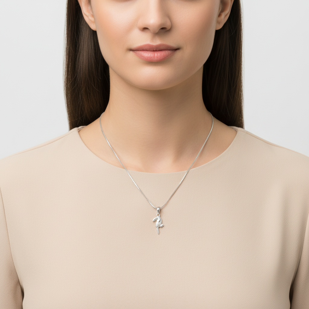 Sterling Silver Women's Toucan Necklace Silver Girls Toucan Bird Charm Necklace