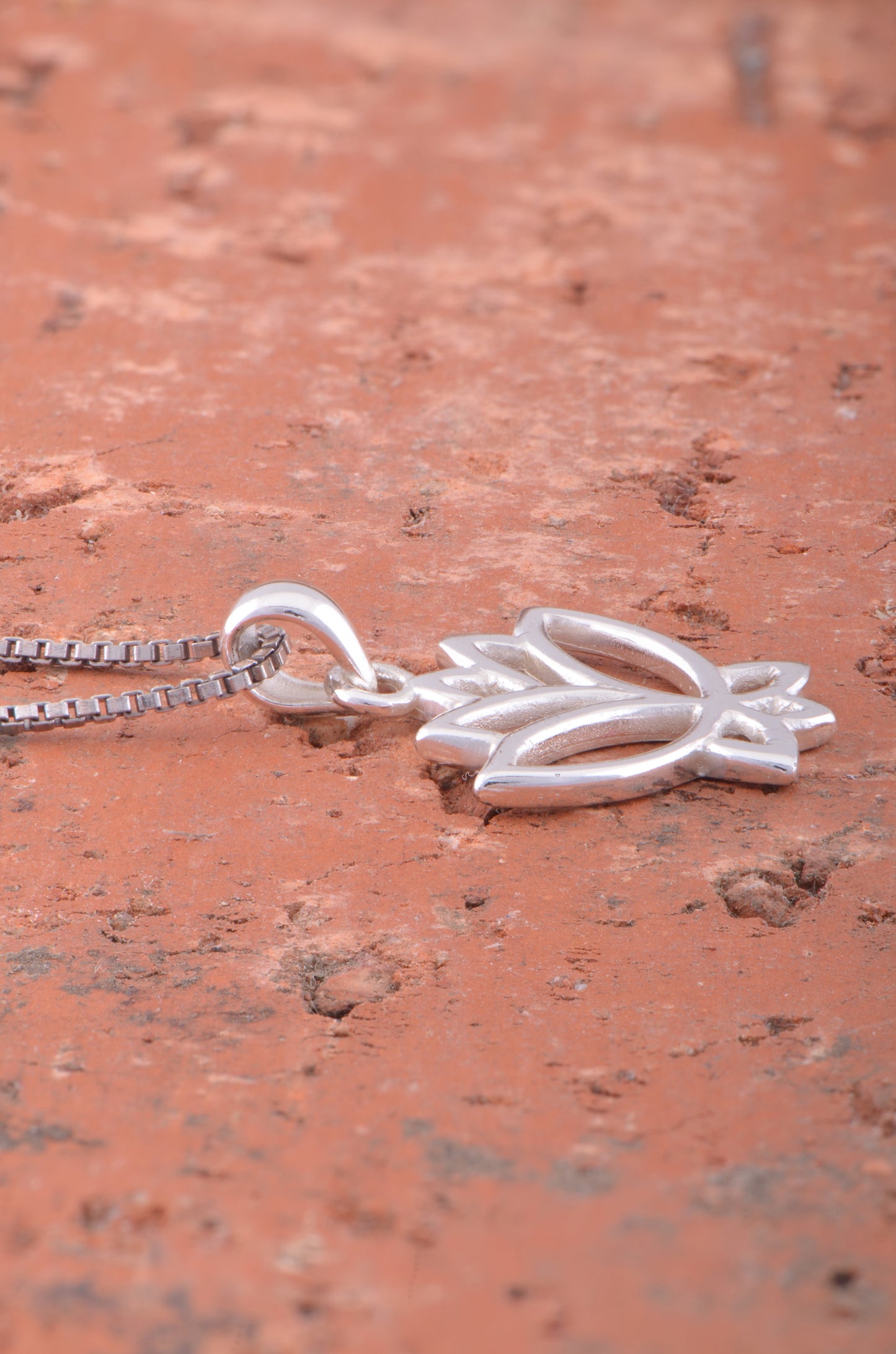 Sterling Silver Women's Lotus Necklace Silver Girls Lotus Flower Charm Necklace