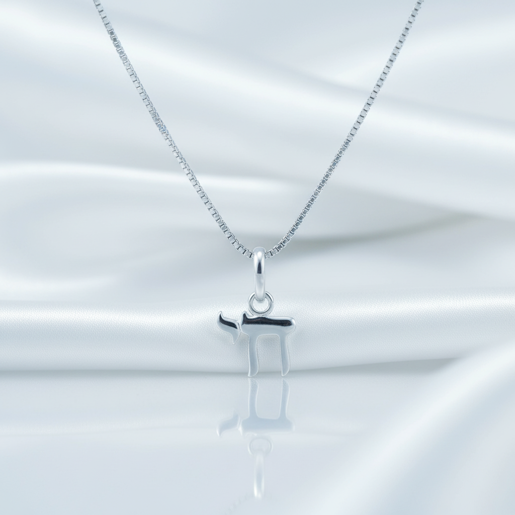 Sterling Silver Hebrew Chai Pendant Necklace Silver Chai Women's Charm Necklace