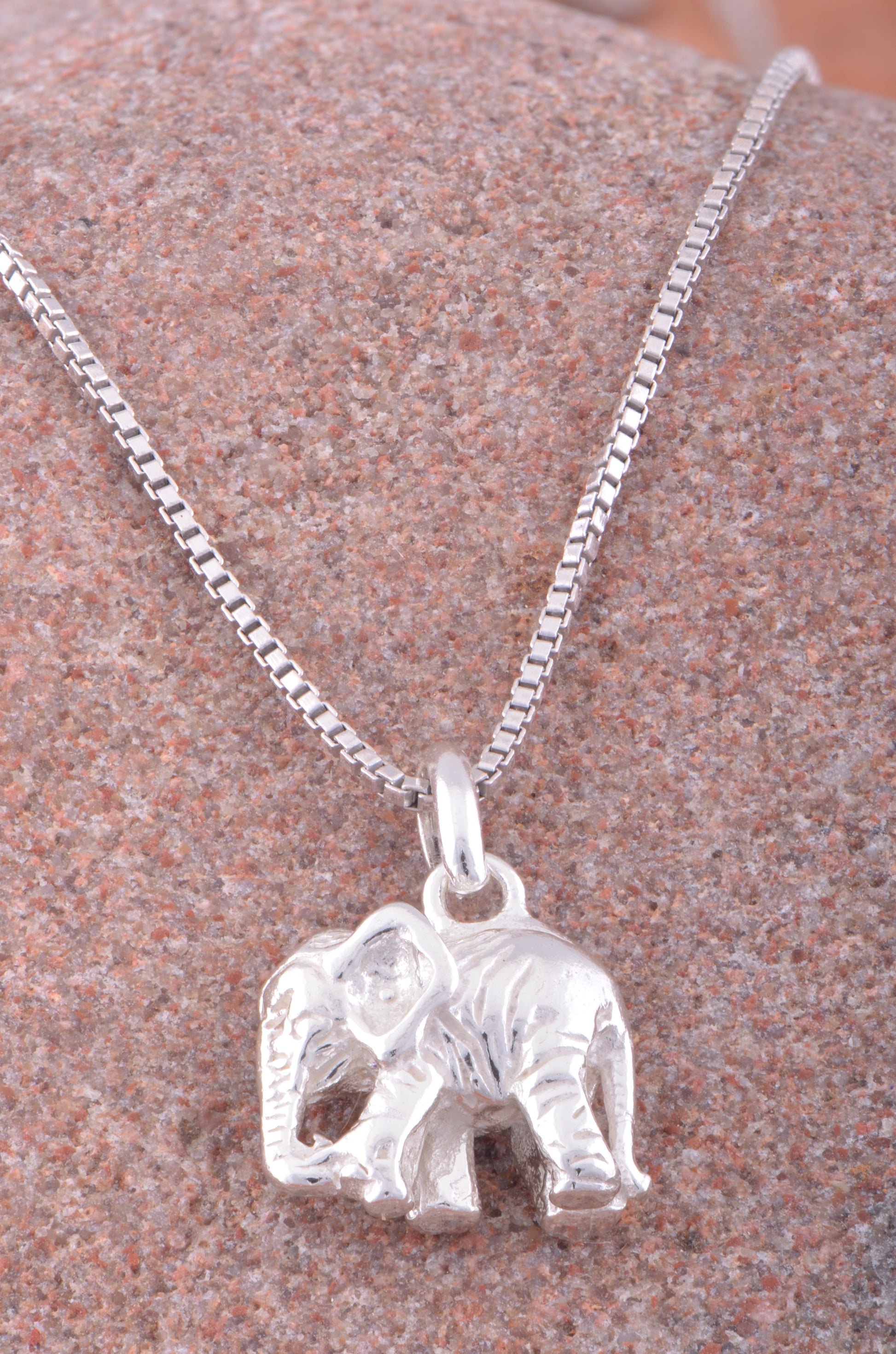 SilverCloseOut 925 Sterling Silver Women's Small Lucky Elephant Necklace Silver Girls Elephant Charm Necklace