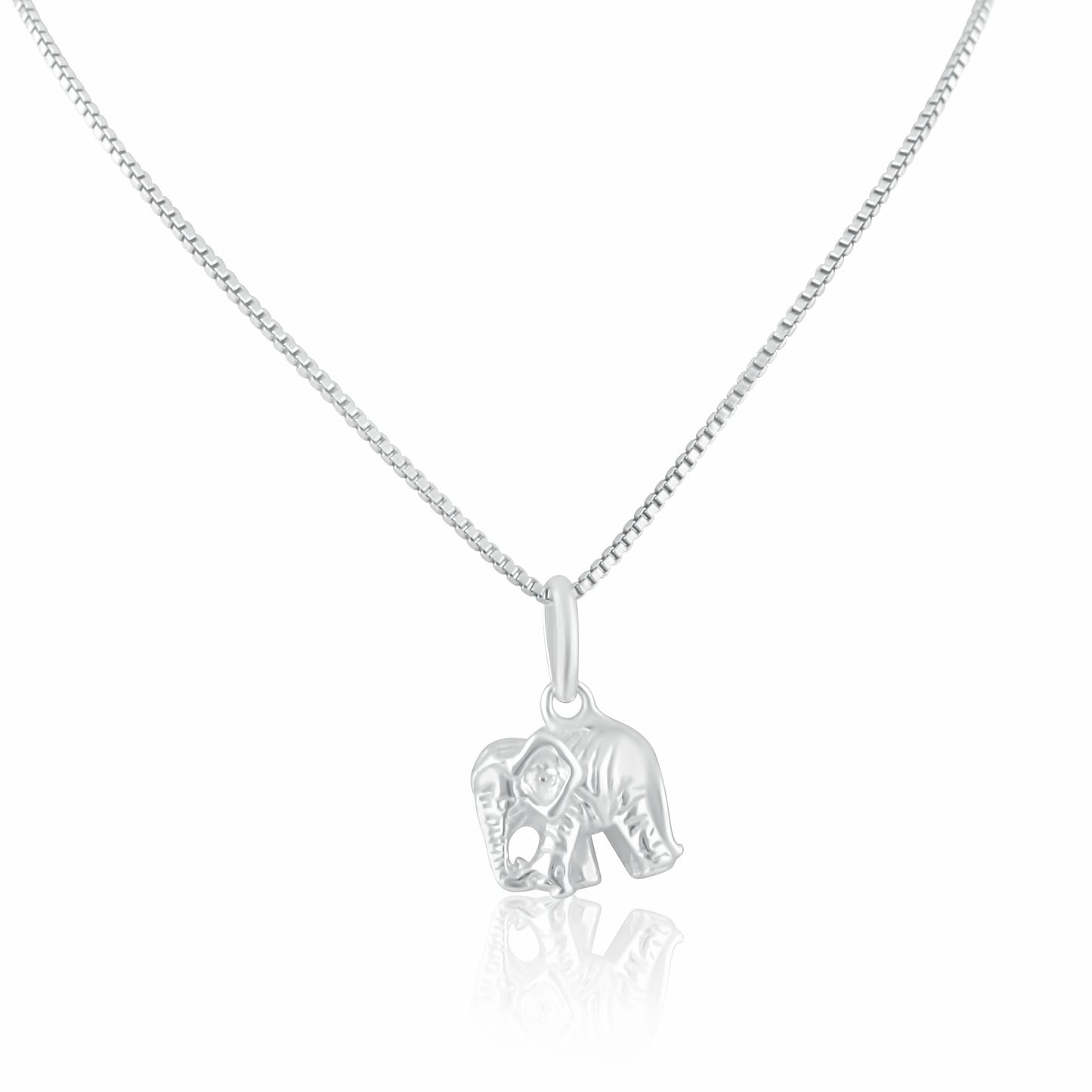 SilverCloseOut 925 Sterling Silver Women's Small Lucky Elephant Necklace Silver Girls Elephant Charm Necklace