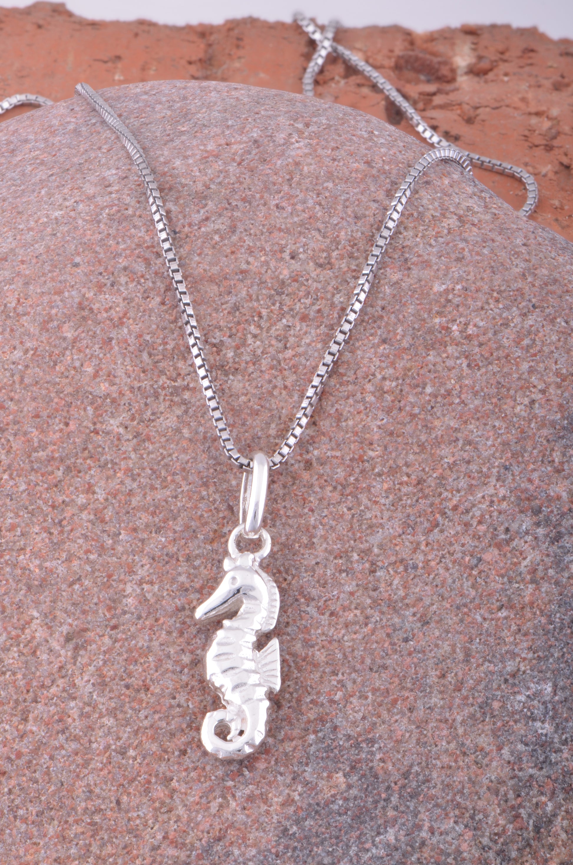 Sterling Silver Women's Small Tropical SeaHorse Ocean Charm Necklace