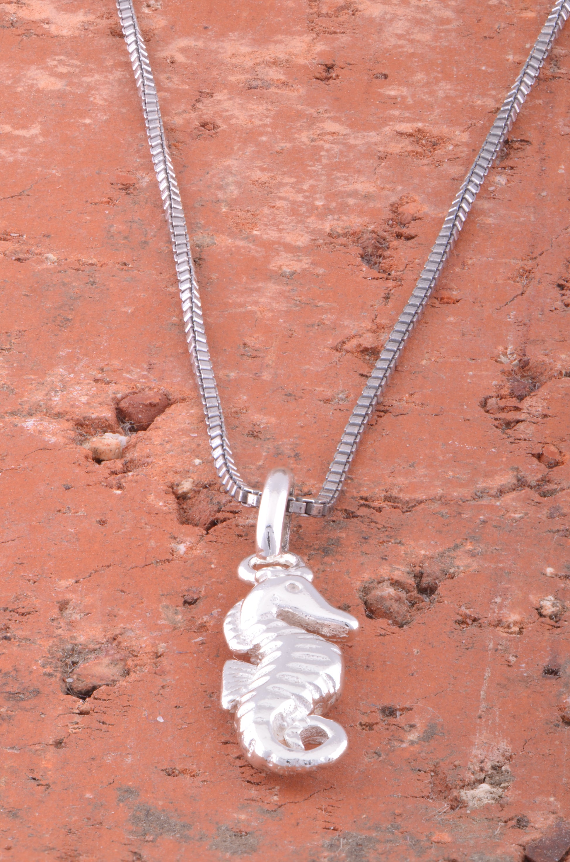 Sterling Silver Women's Small Tropical SeaHorse Ocean Charm Necklace