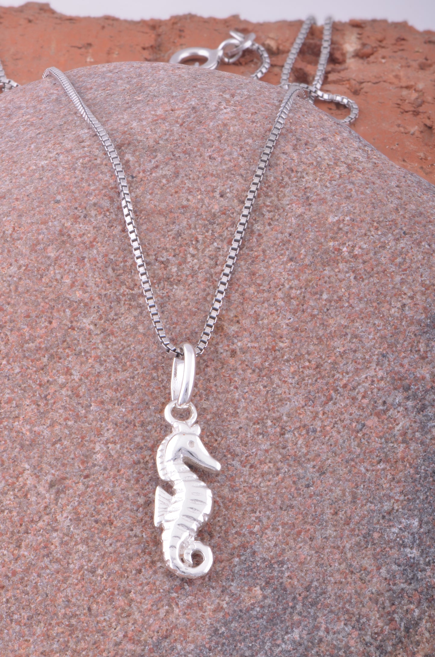 Sterling Silver Women's Small Tropical SeaHorse Ocean Charm Necklace
