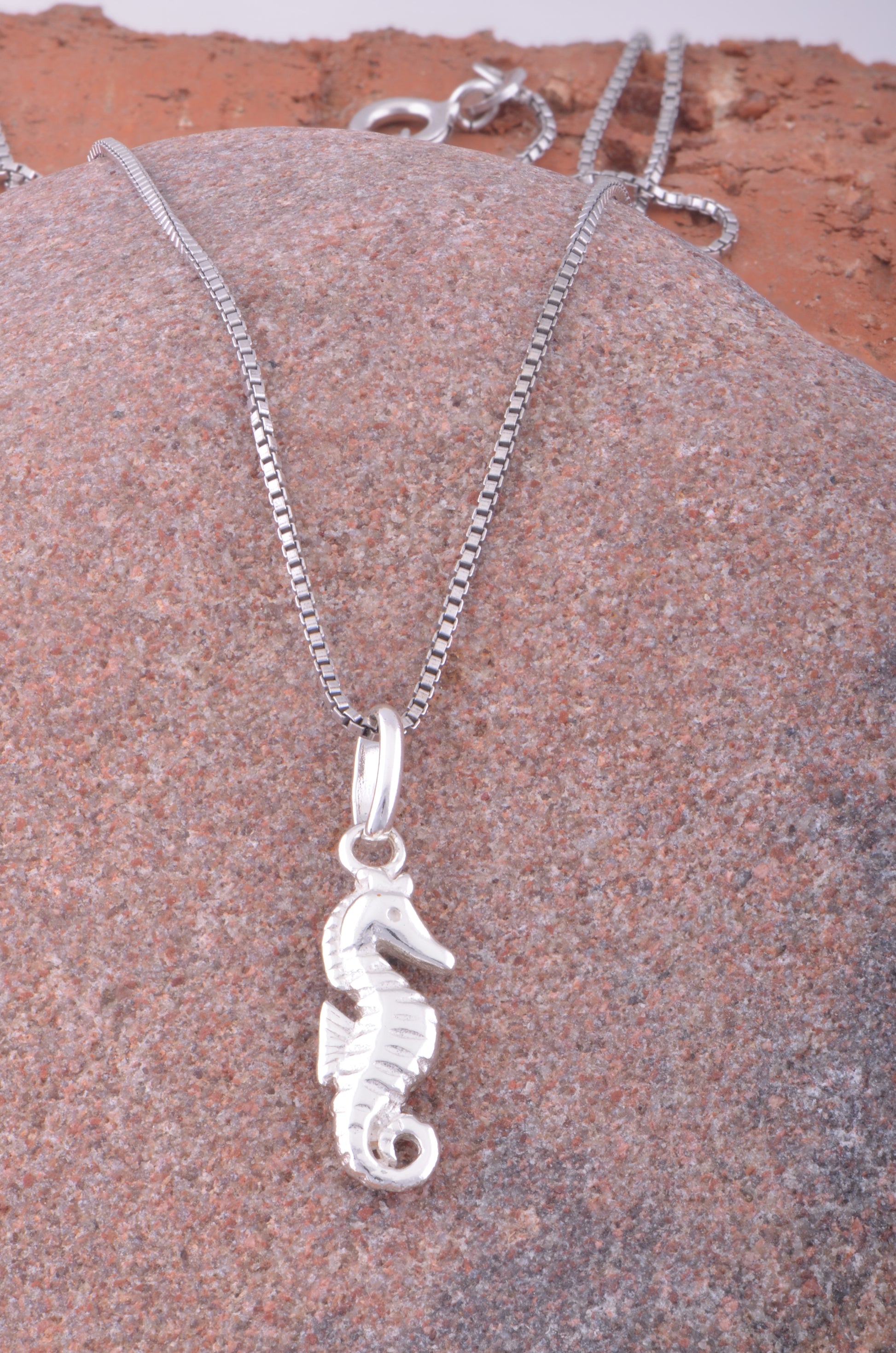 Sterling Silver Women's Small Tropical SeaHorse Ocean Charm Necklace