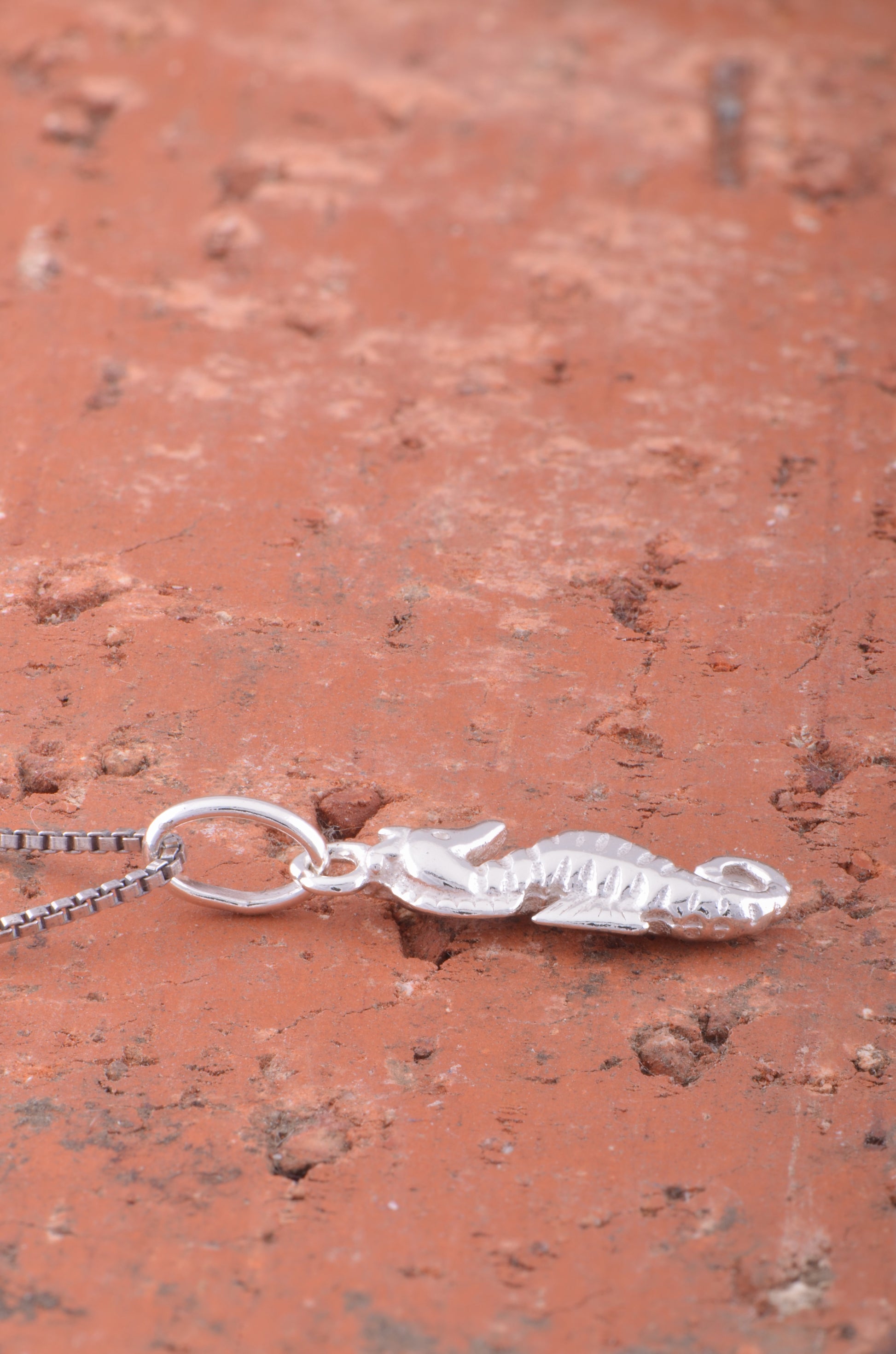 Sterling Silver Women's Small Tropical SeaHorse Ocean Charm Necklace