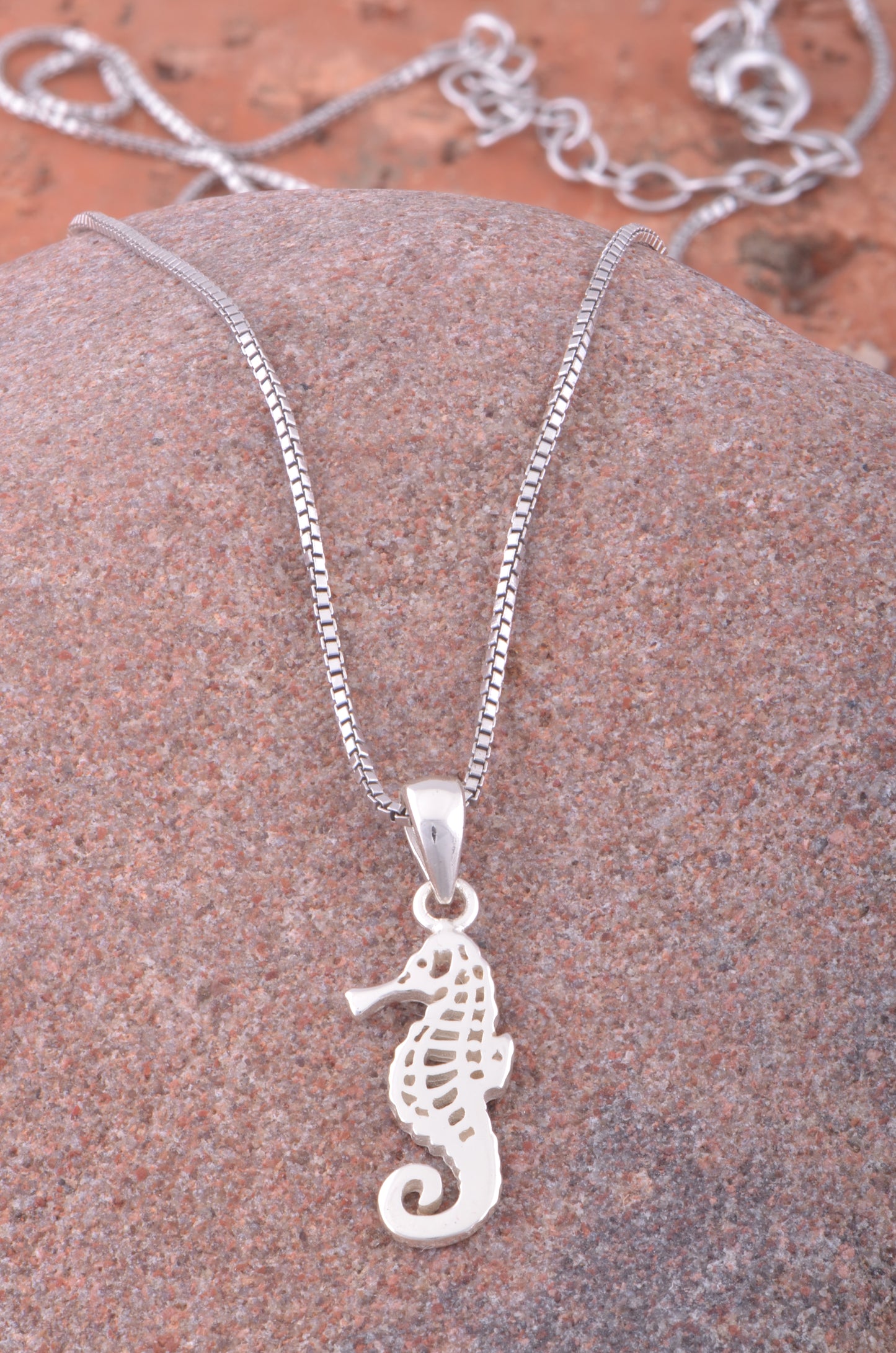 Sterling Silver Women's SeaHorse Necklace Silver Girls SeaHorse Charm Necklace