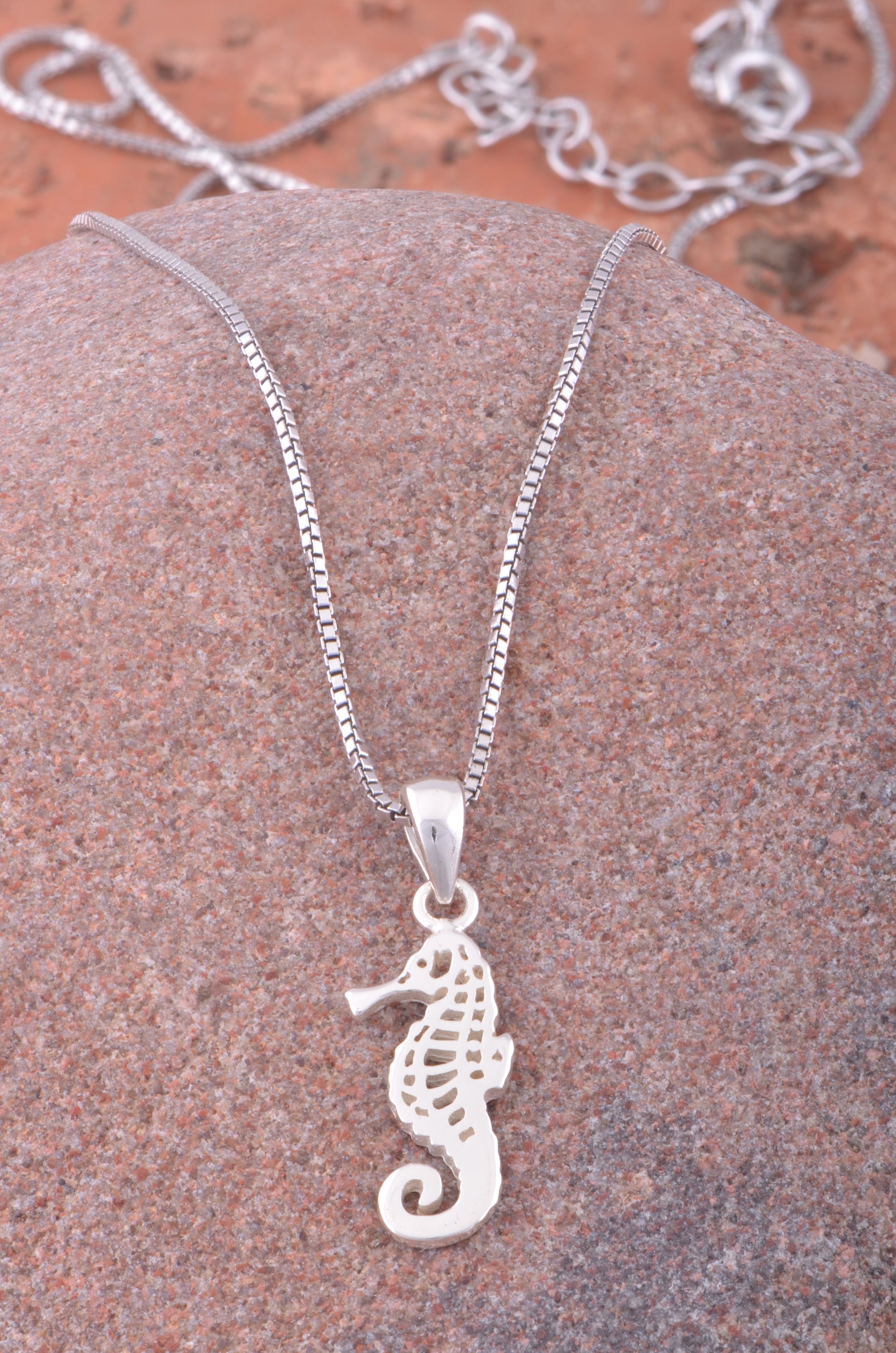 Sterling Silver Women's SeaHorse Necklace Silver Girls SeaHorse Charm Necklace