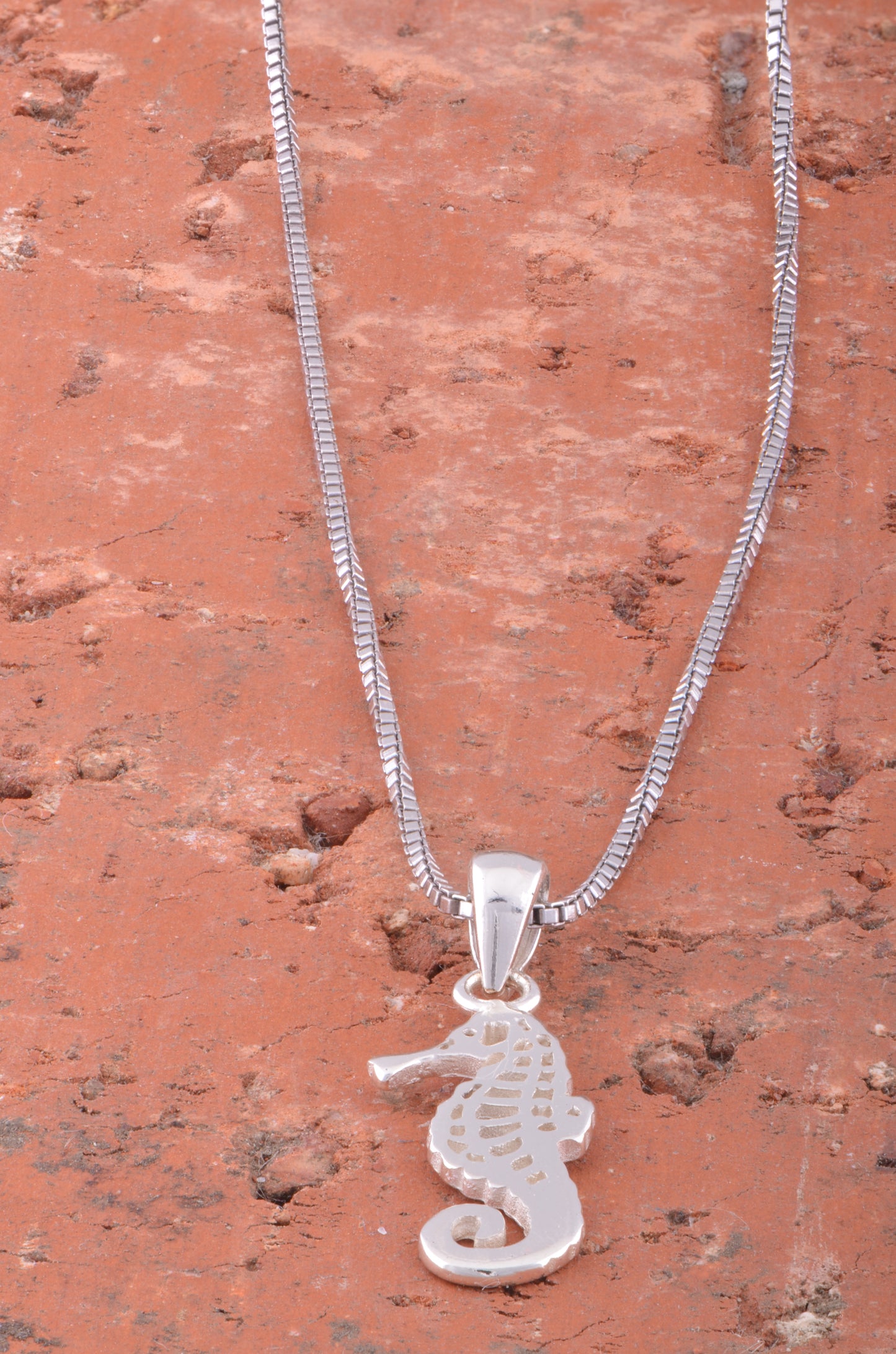 Sterling Silver Women's SeaHorse Necklace Silver Girls SeaHorse Charm Necklace