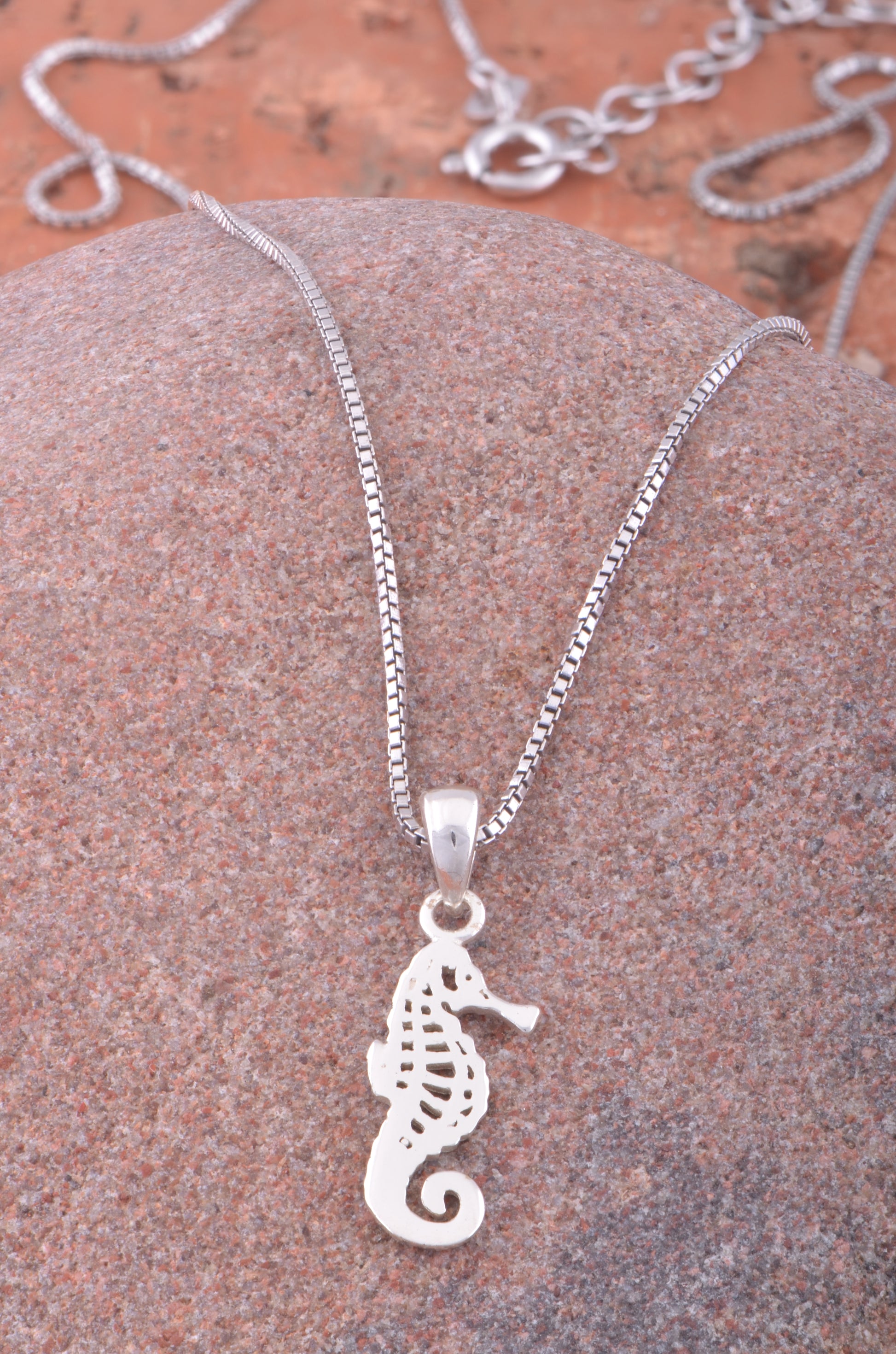 Sterling Silver Women's SeaHorse Necklace Silver Girls SeaHorse Charm Necklace