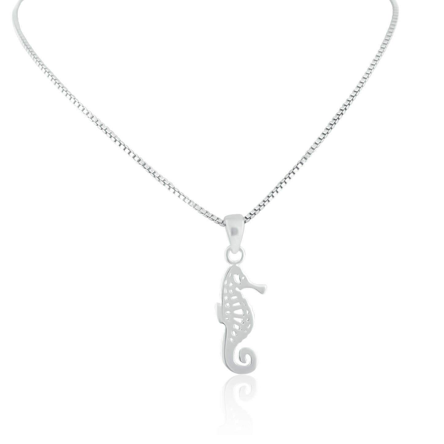 Sterling Silver Women's SeaHorse Necklace Silver Girls SeaHorse Charm Necklace