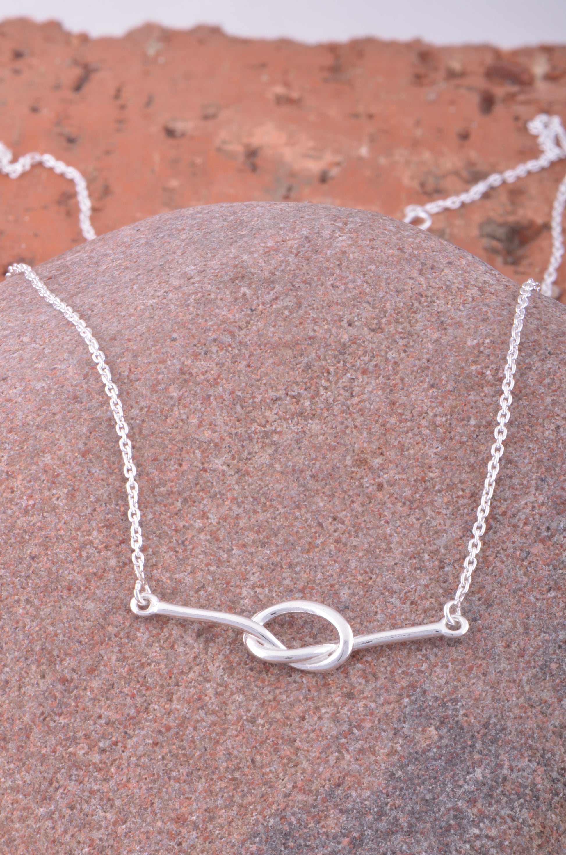 Sterling Silver Women's Love Knot Necklace Silver Girls Knot Charm Necklace