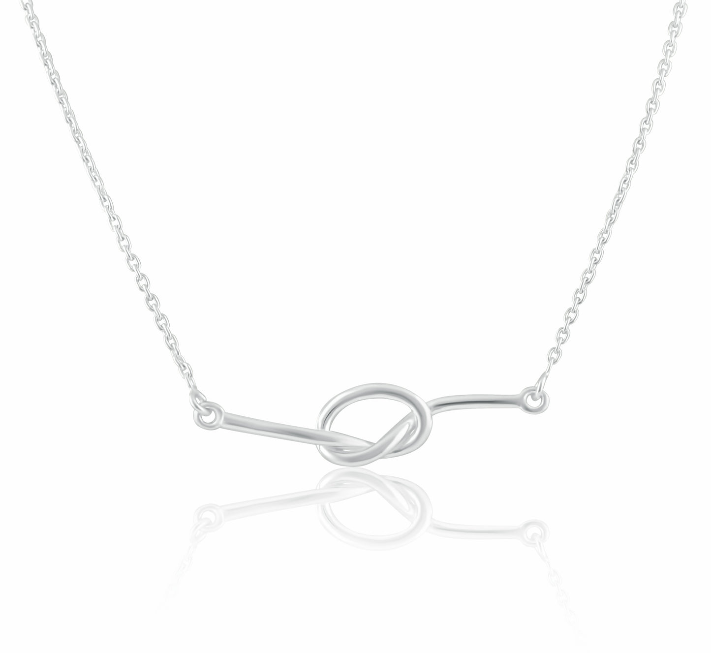 Sterling Silver Women's Love Knot Necklace Silver Girls Knot Charm Necklace