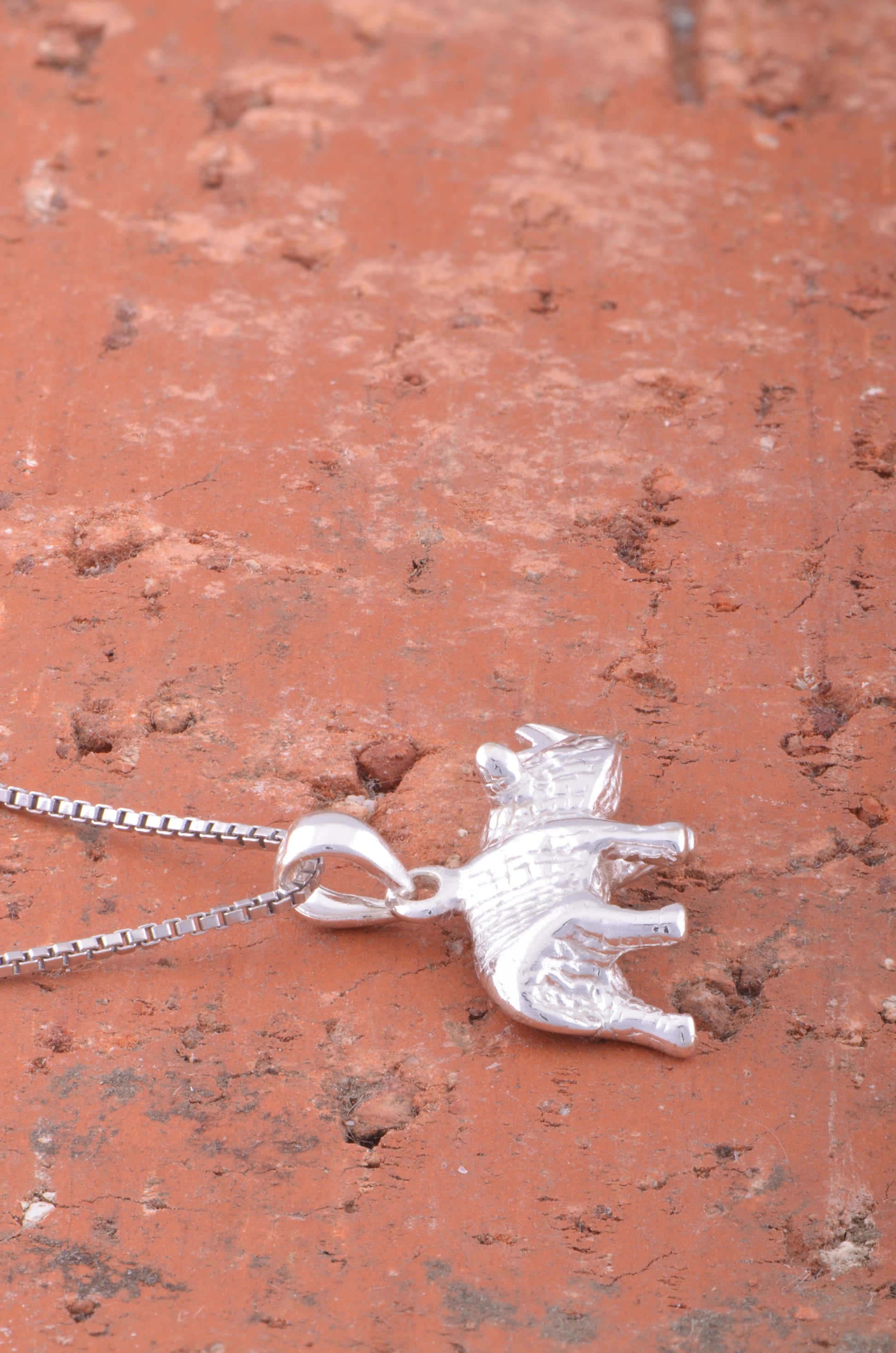 Sterling Silver Women's Rhino Necklace Silver Girls Rhinoceros Charm Necklace