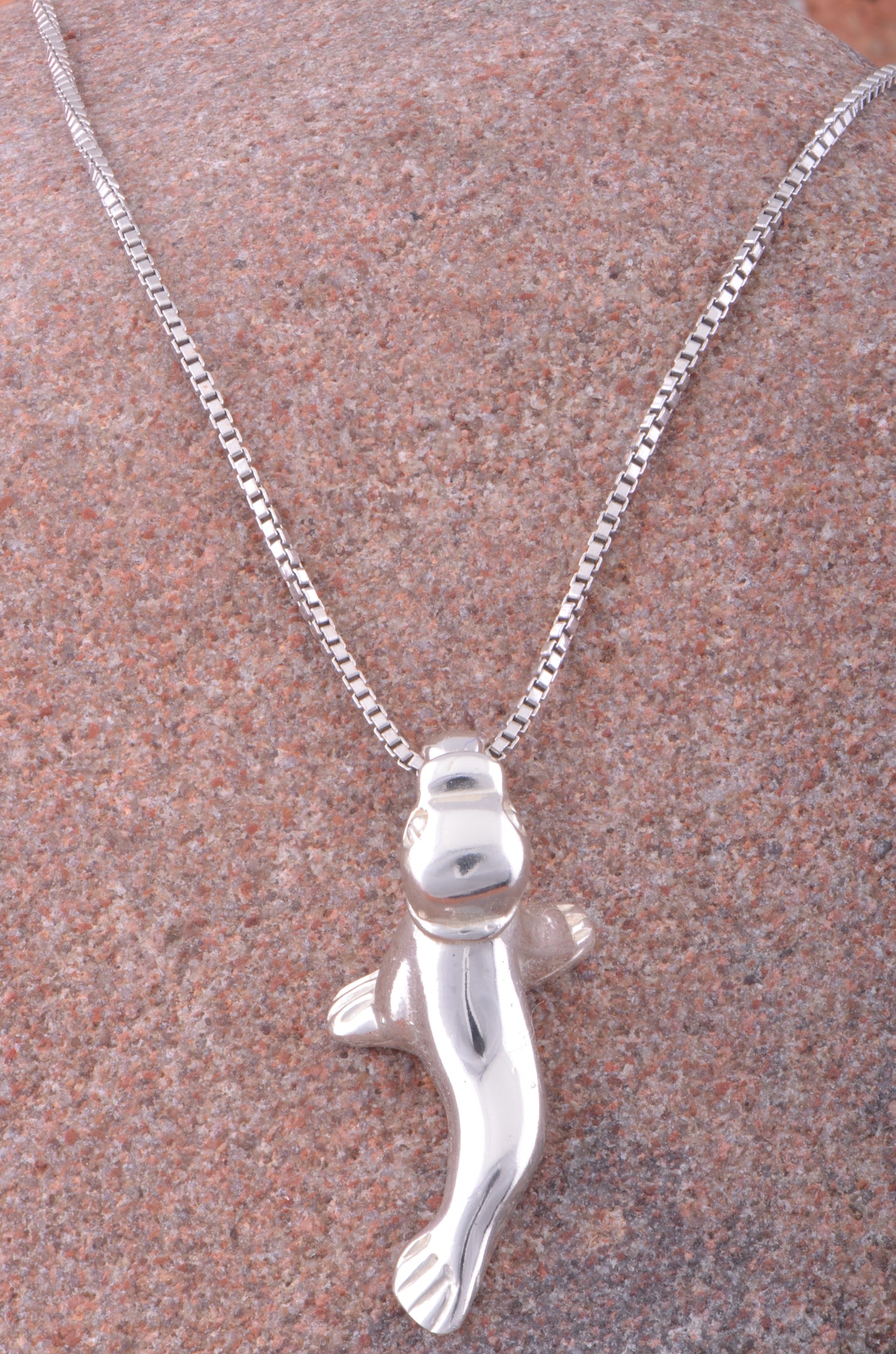 Sterling Silver Women's Ocean Seal Necklace Silver Girls Seal Charm Necklace