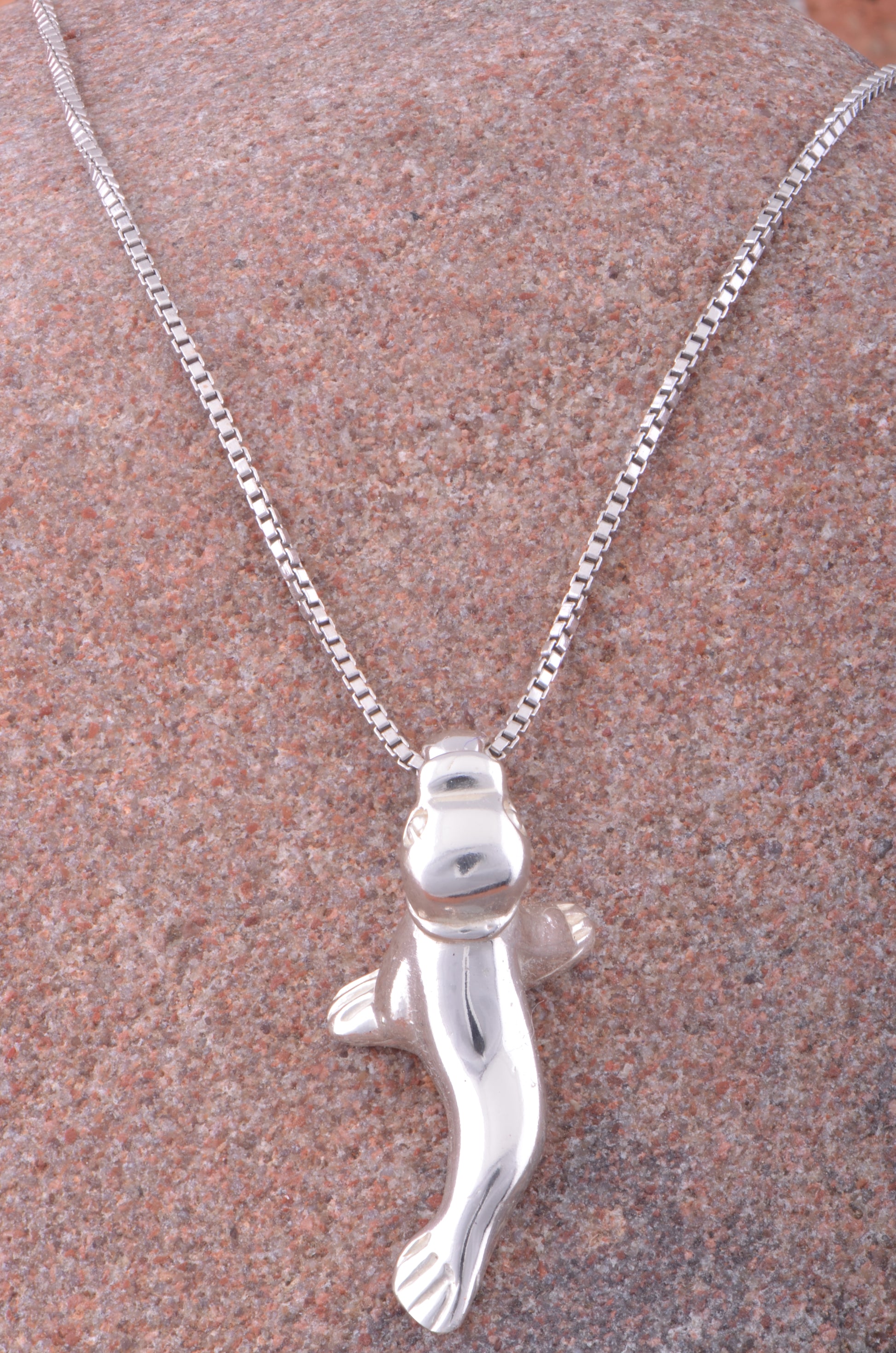 Sterling Silver Women's Ocean Seal Necklace Silver Girls Seal Charm Necklace