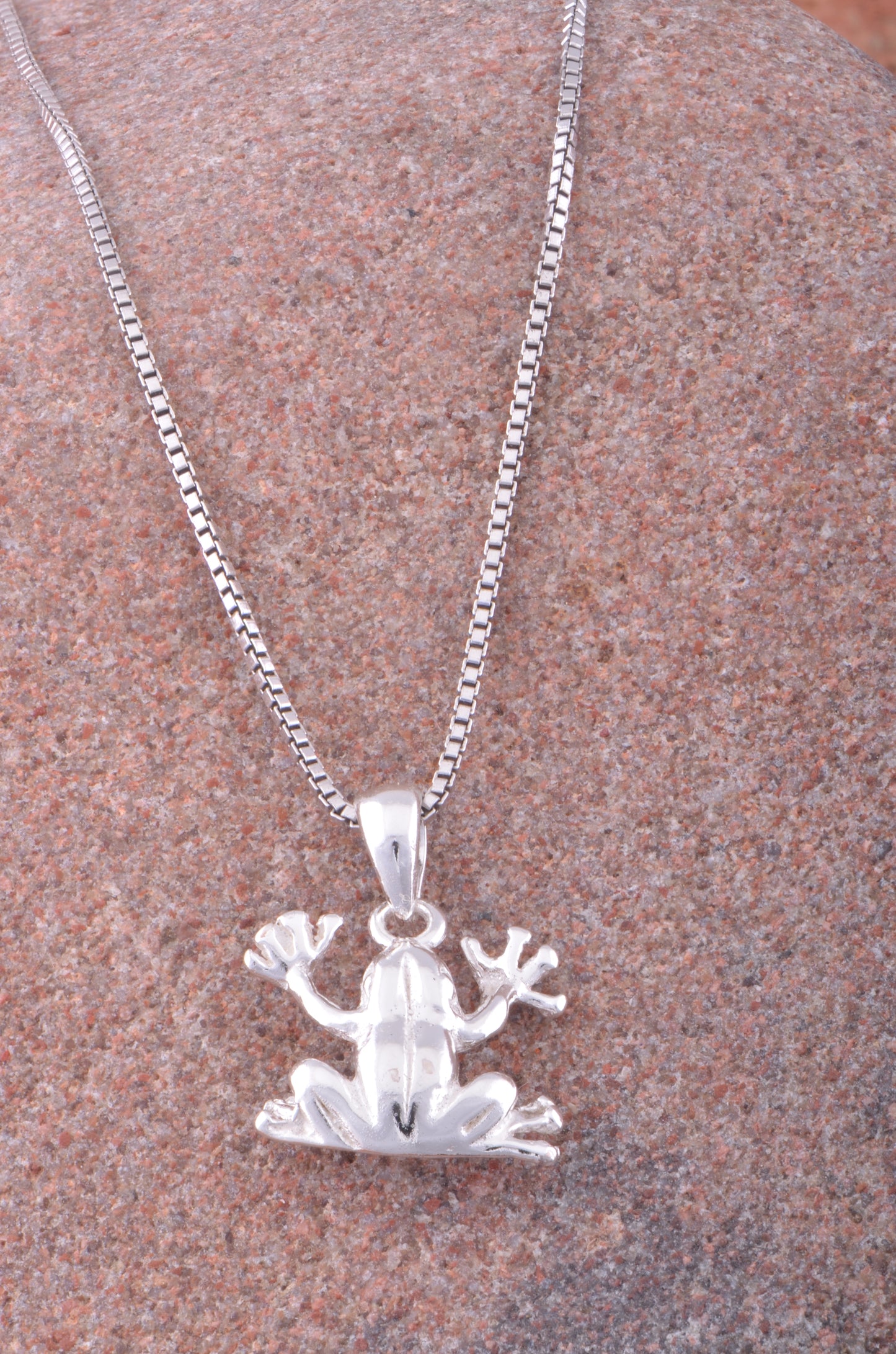 Sterling Silver Women's Tree Frog Necklace Silver Girls Frog Charm Necklace