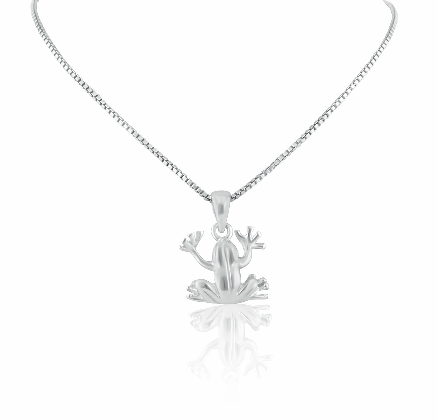 Sterling Silver Women's Tree Frog Necklace Silver Girls Frog Charm Necklace