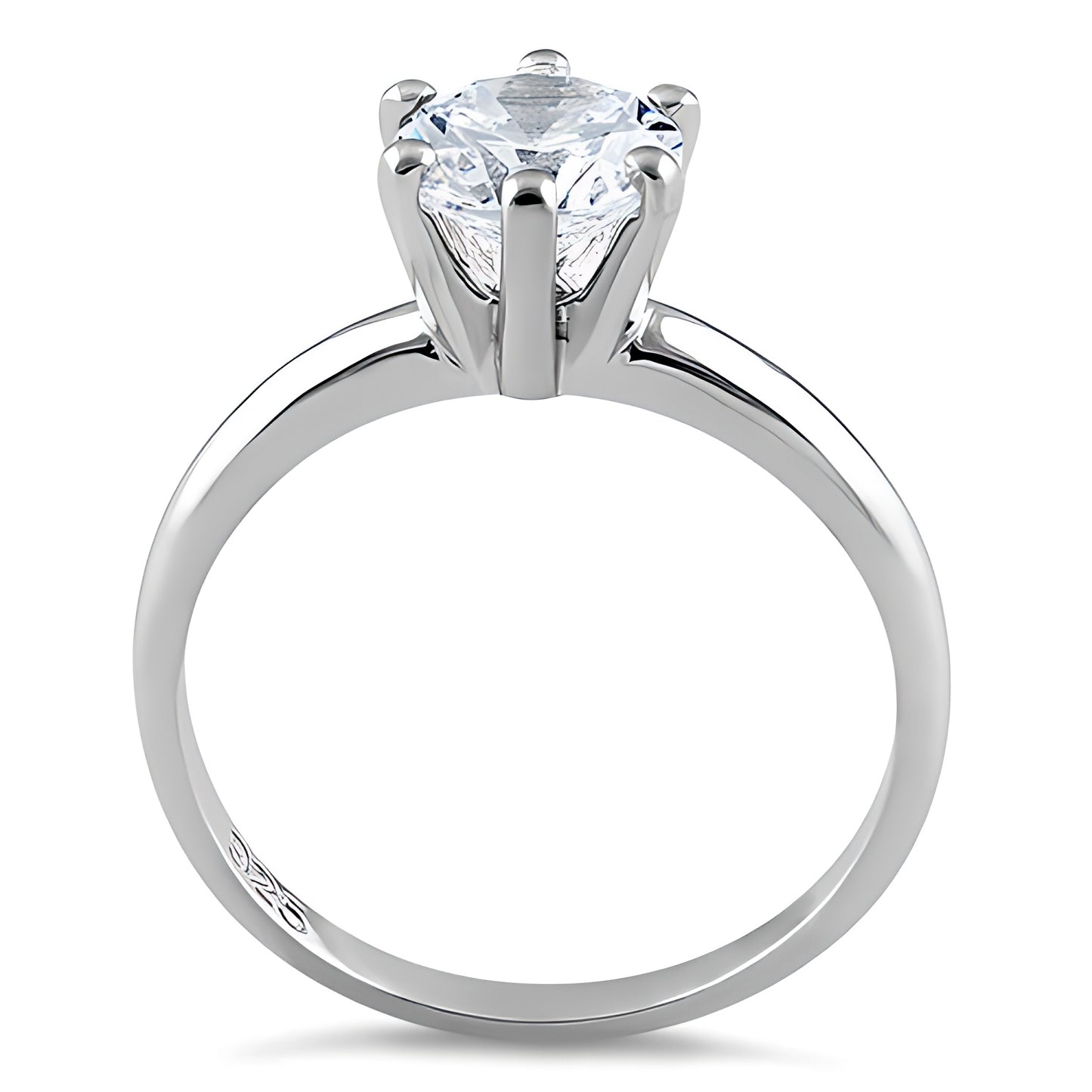 Sterling Silver Solitaire CZ Engagement Ring for Women, Cubic Zirconia, Promise Ring Gift view 3