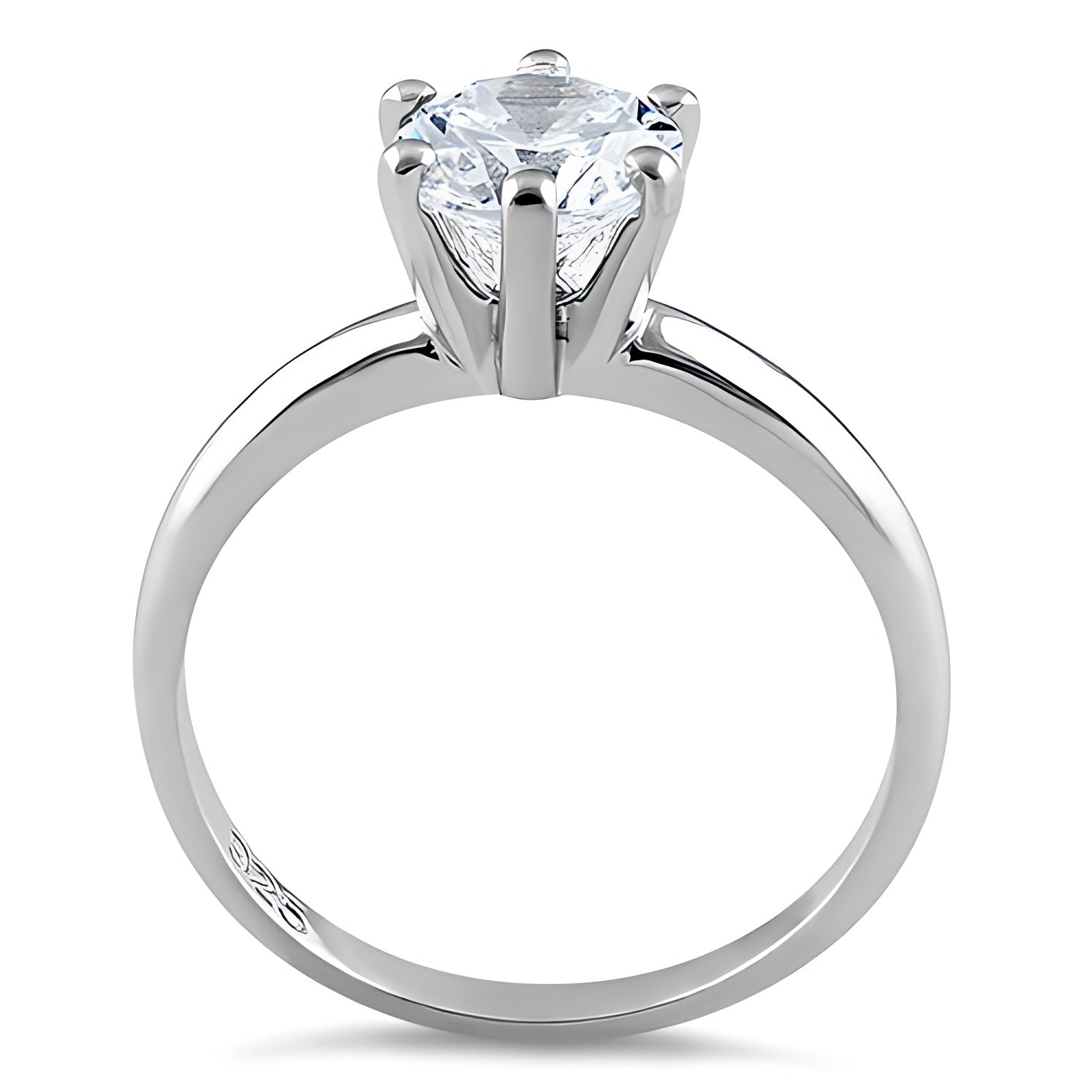 Sterling Silver Solitaire CZ Engagement Ring for Women, Cubic Zirconia, Promise Ring Gift view 3