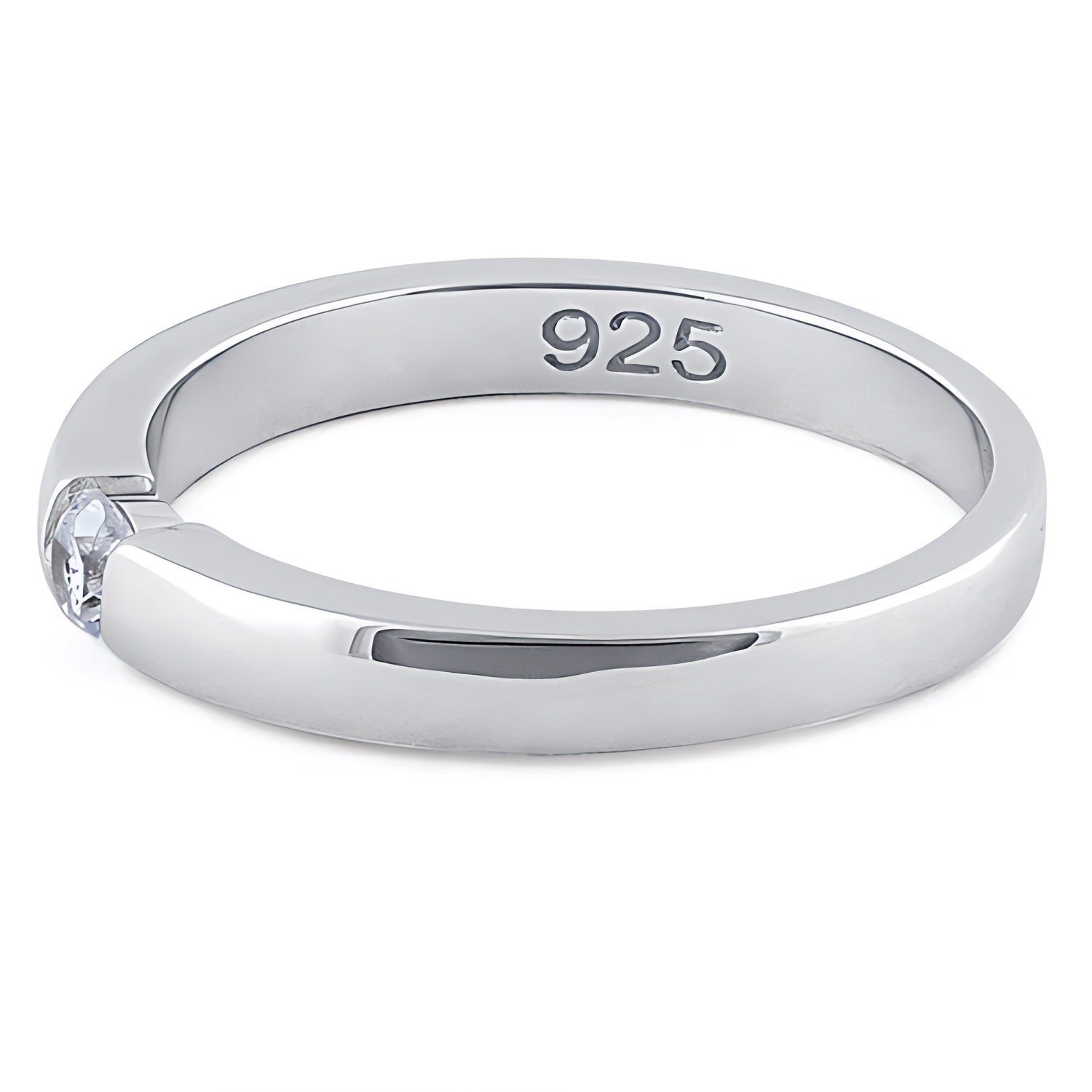 Sterling Silver Round Clear CZ Ring for Women, Round Cubic Zirconia, Promise Ring Gift view 4