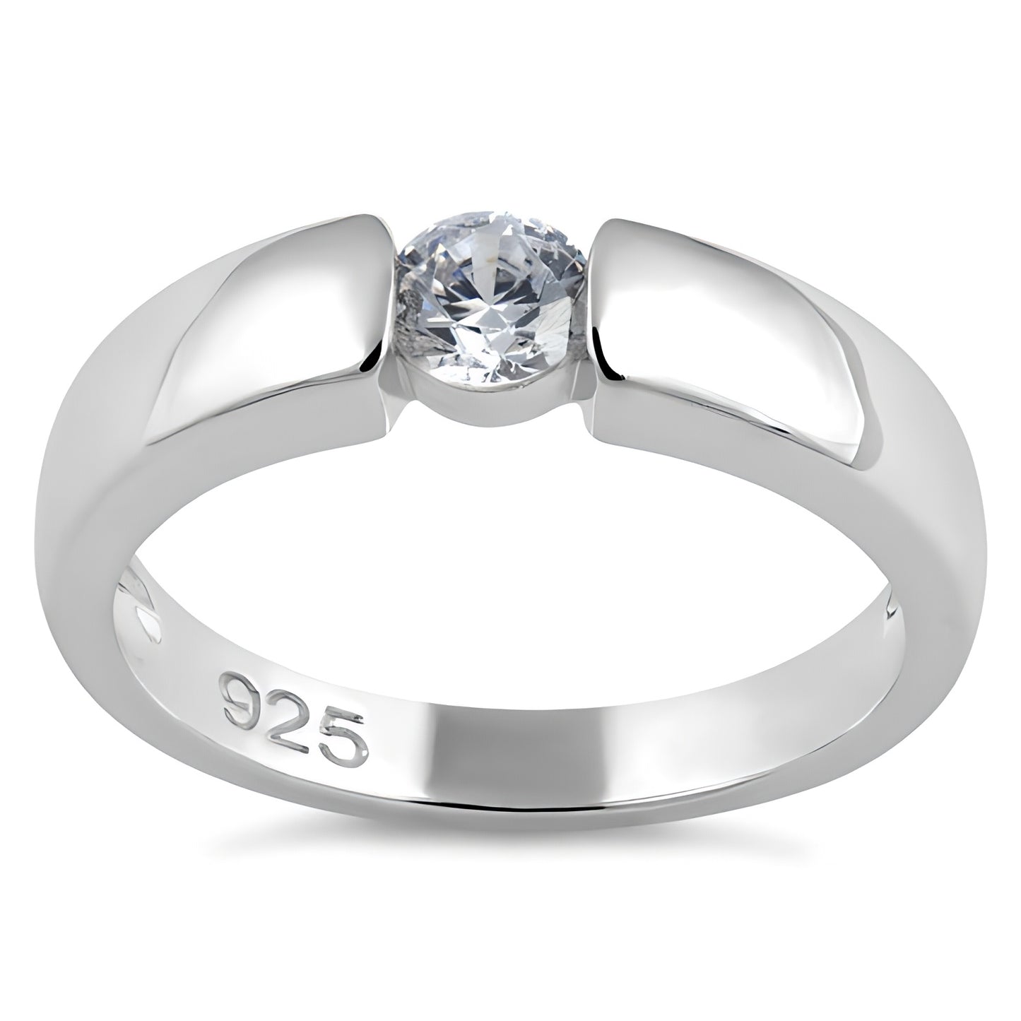 Sterling Silver Channel Bezel Clear CZ Ring for Women, Cubic Zirconia, Promise Ring Gift view 2