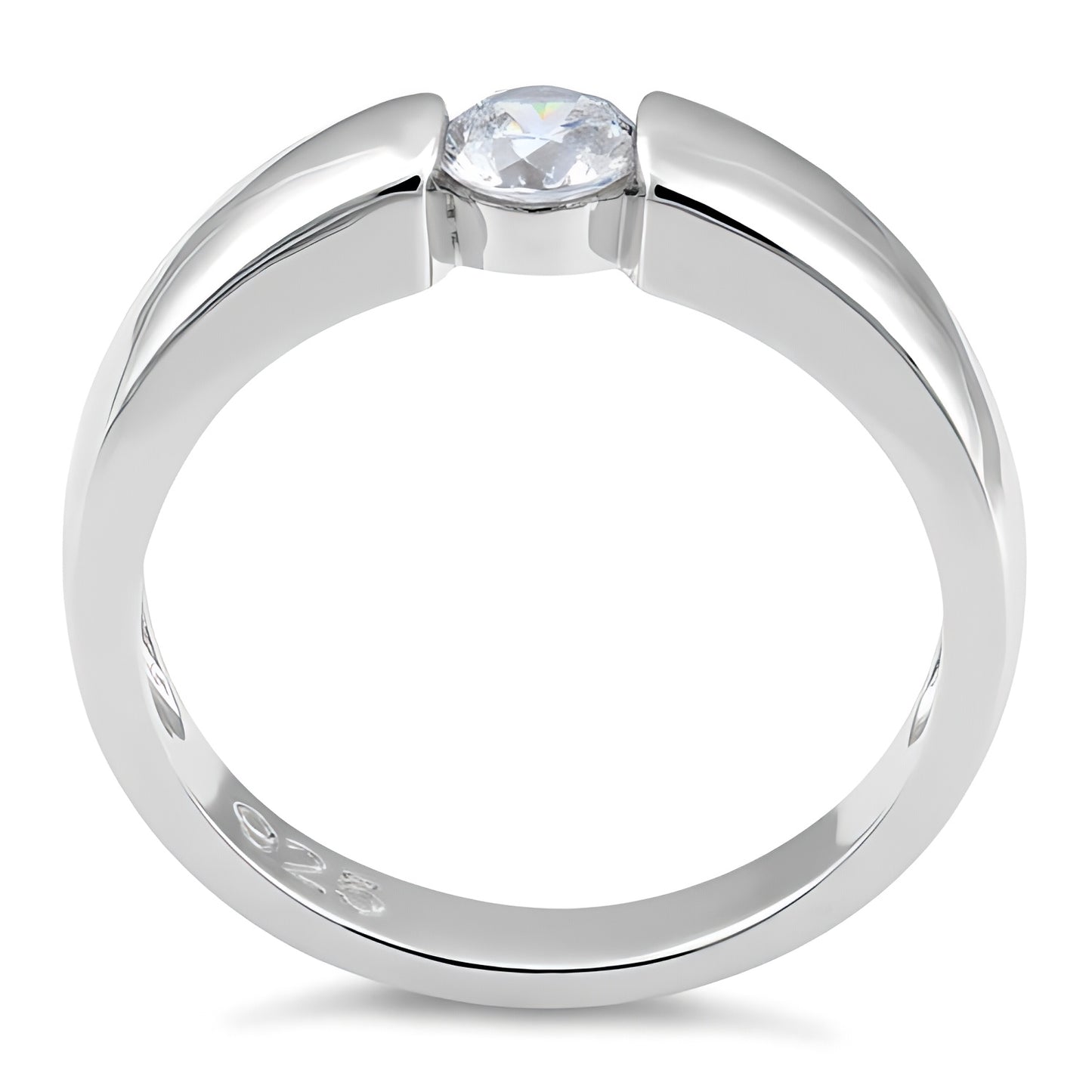 Sterling Silver Channel Bezel Clear CZ Ring for Women, Cubic Zirconia, Promise Ring Gift view 3