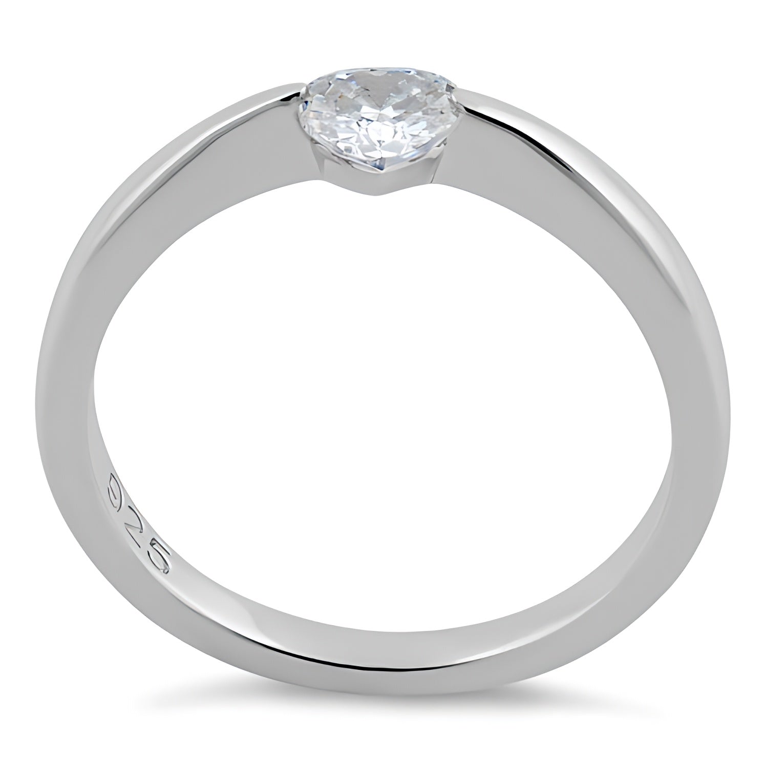 Sterling Silver Heart Clear CZ Ring for Women, Heart Cubic Zirconia, Promise Ring Gift view 3