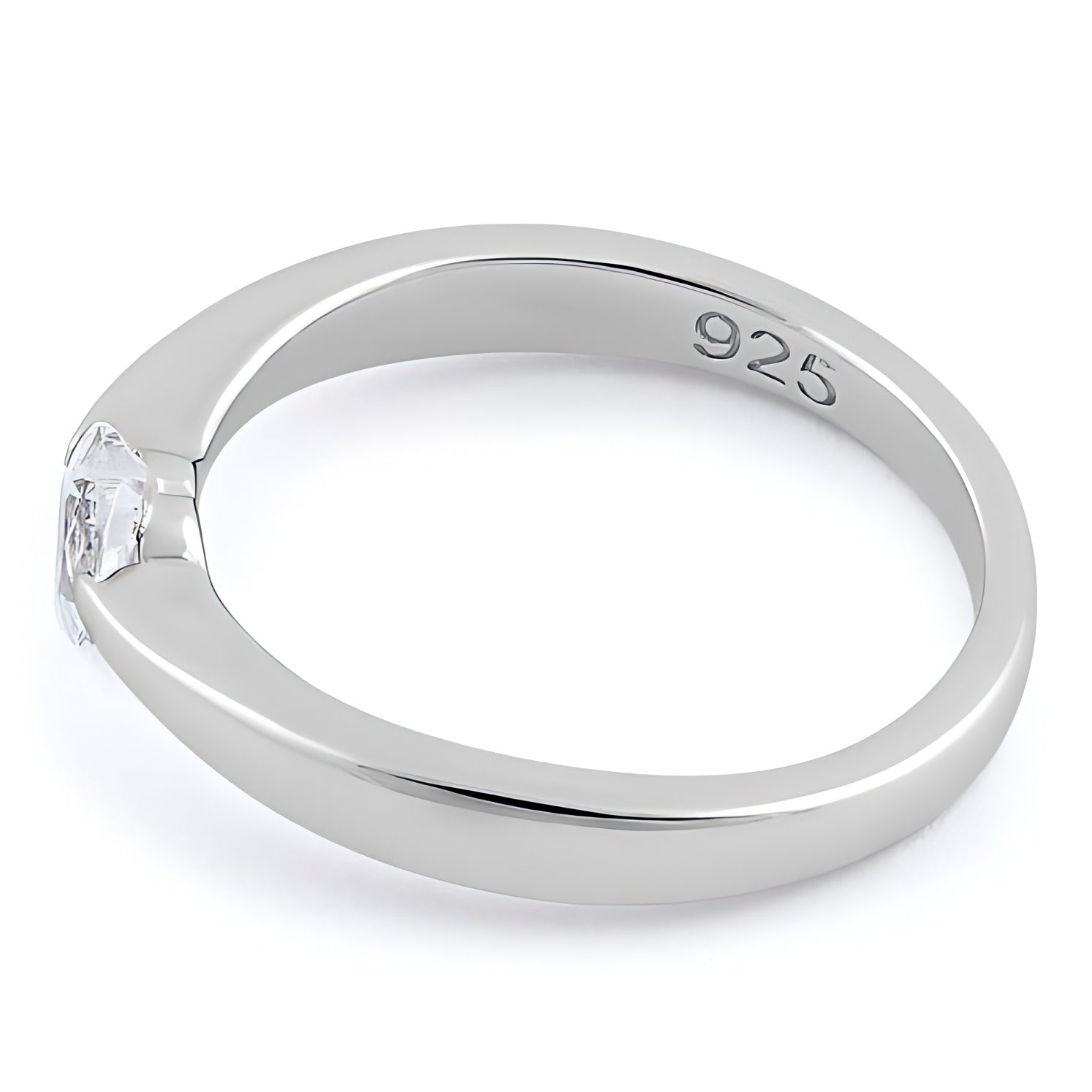 Sterling Silver Heart Clear CZ Ring for Women, Heart Cubic Zirconia, Promise Ring Gift view 4