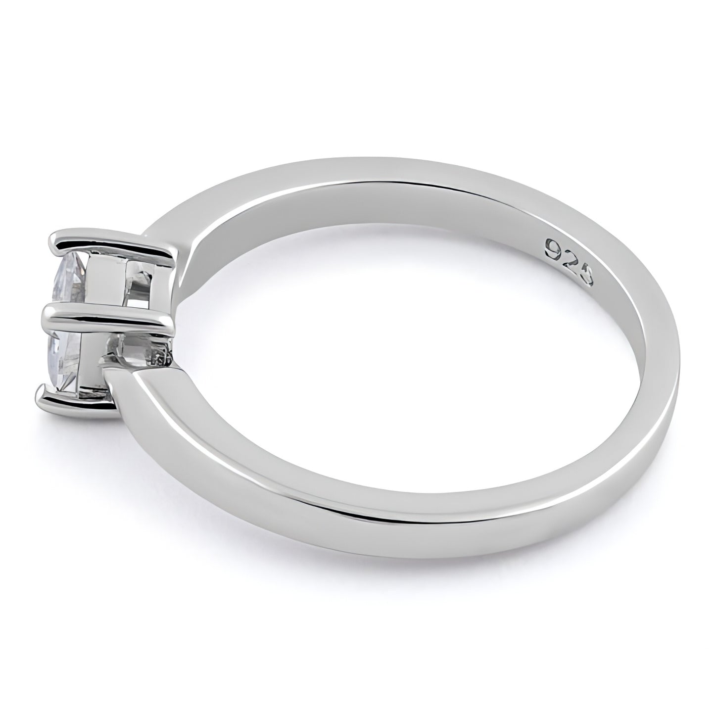 Sterling Silver Square Clear CZ Ring for Women, Square Cubic Zirconia, Promise Ring Gift view 4