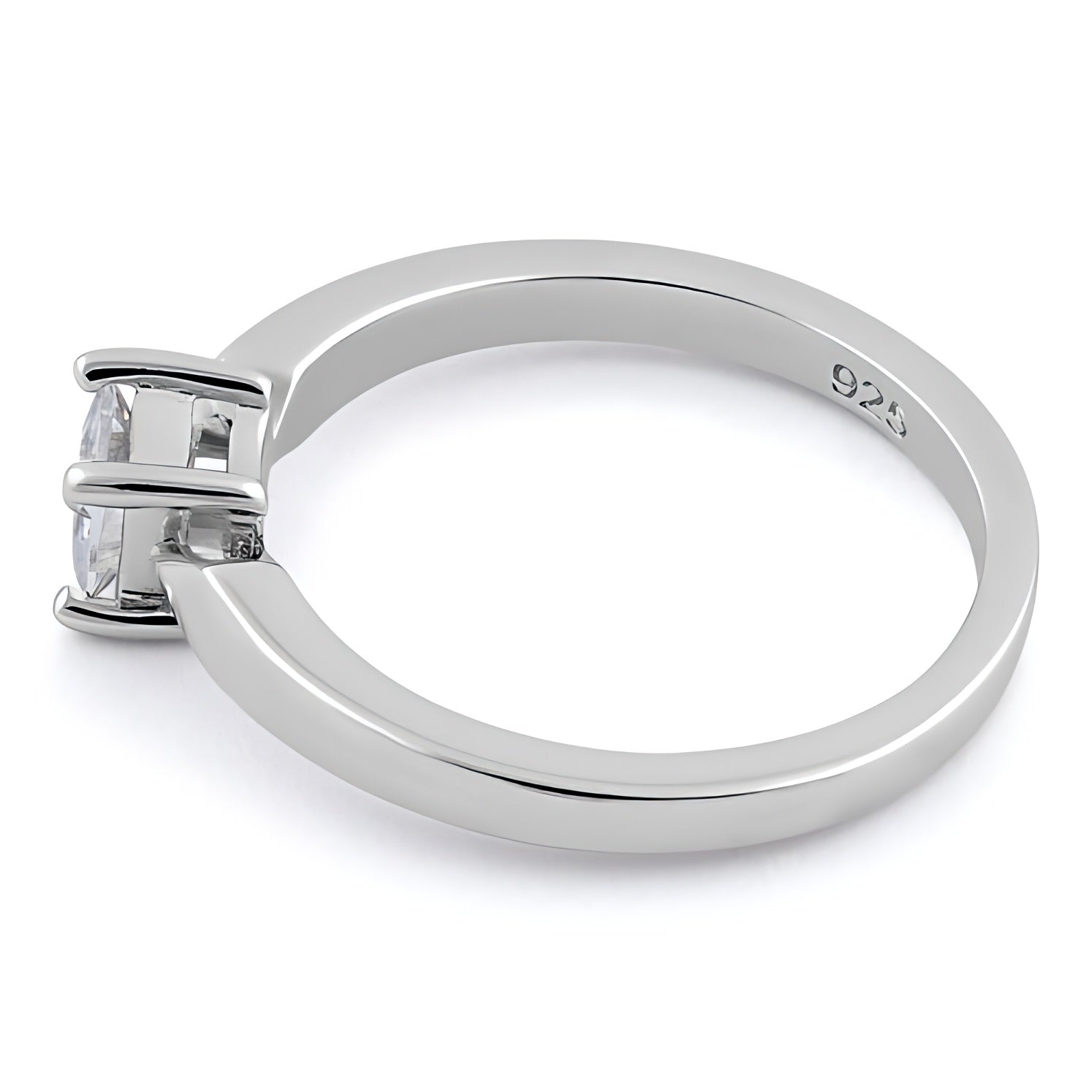 Sterling Silver Square Clear CZ Ring for Women, Square Cubic Zirconia, Promise Ring Gift view 4
