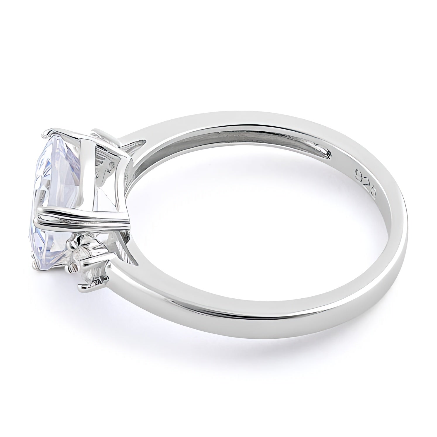 Sterling Silver Trillion Cut Clear CZ Ring for Women, Trillion Cubic Zirconia, Promise Ring Gift view 4