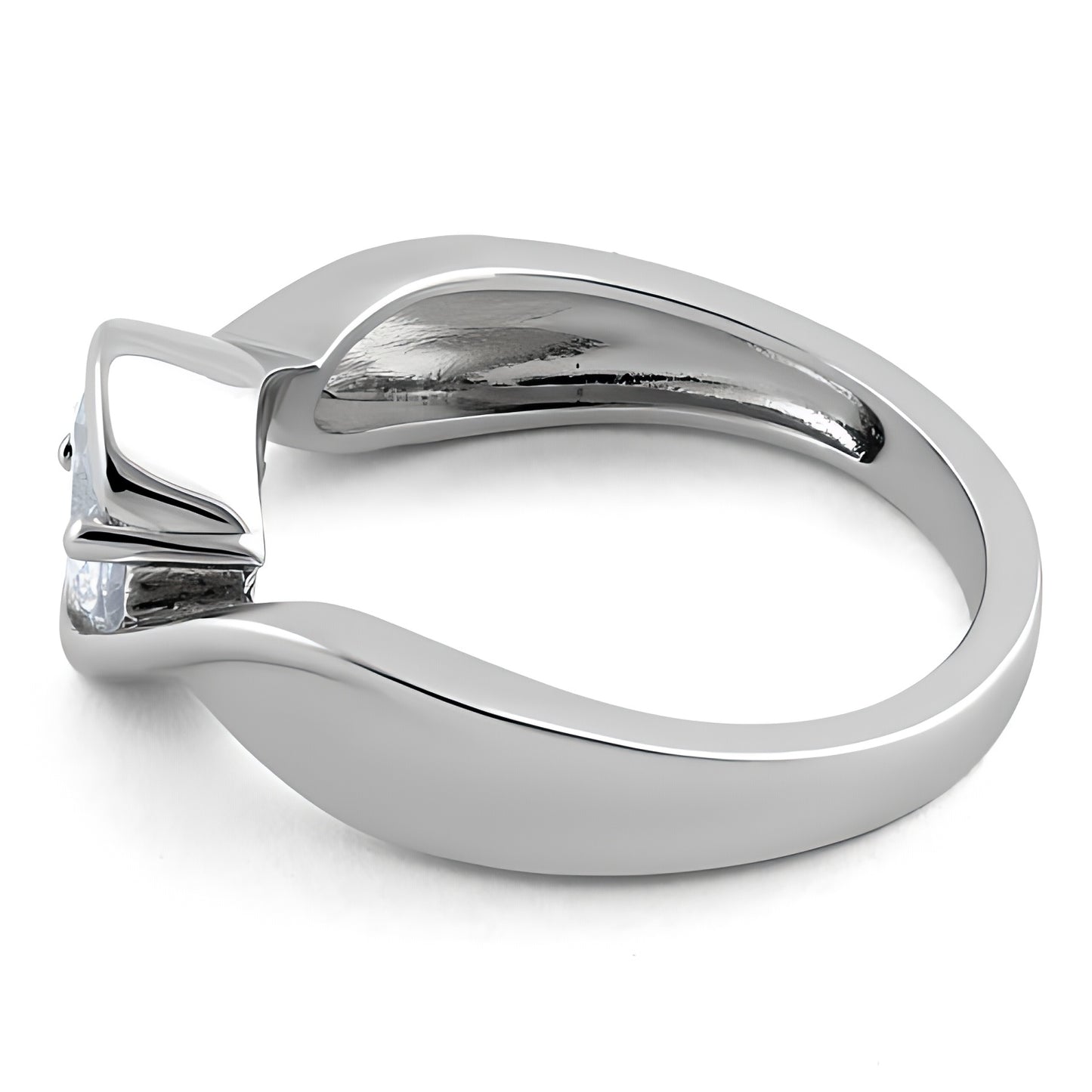 Sterling Silver Twisted Round Clear CZ Ring for Women, Round Cubic Zirconia, Promise Ring Gift view 4
