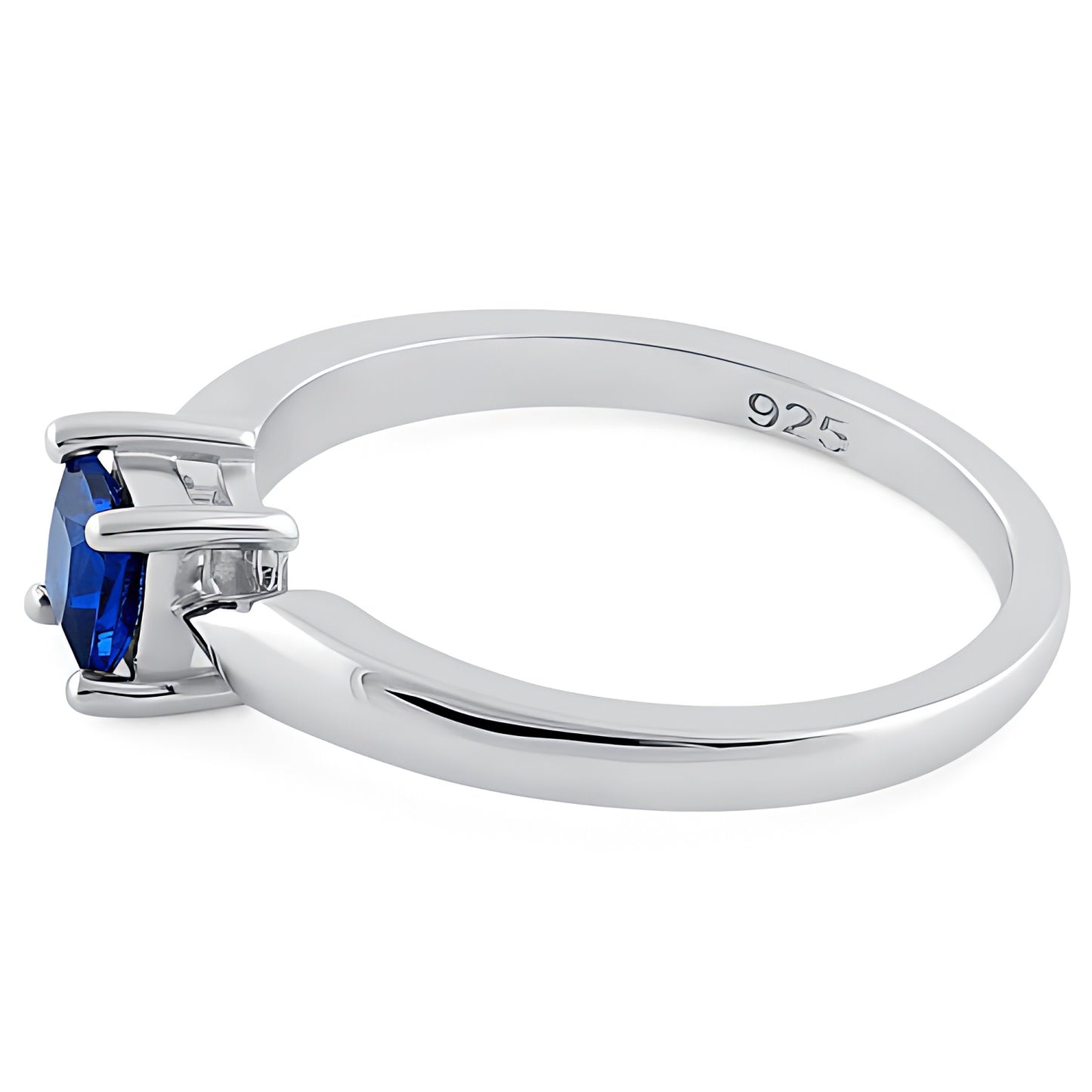 Sterling Silver Square Blue Spinel CZ Ring for Women, Square Cubic Zirconia, Promise Ring Gift view 4