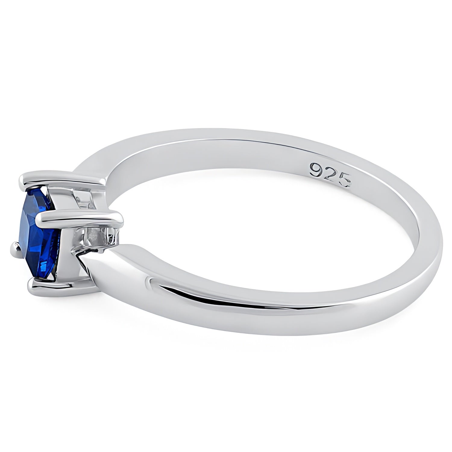Sterling Silver Square Blue Spinel CZ Ring for Women, Square Cubic Zirconia, Promise Ring Gift view 4