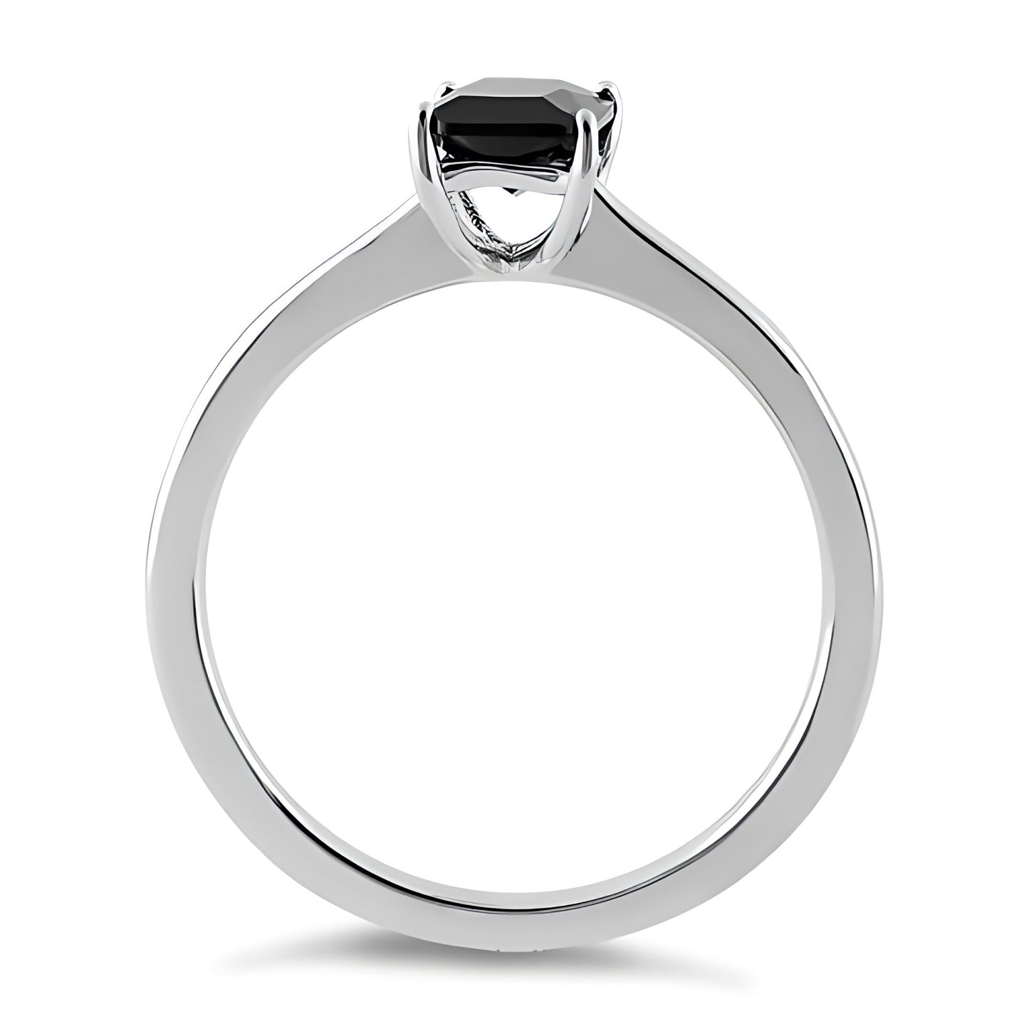 Sterling Silver Black Radiant Cut CZ Ring for Women, Cubic Zirconia, Promise Ring Gift view 3