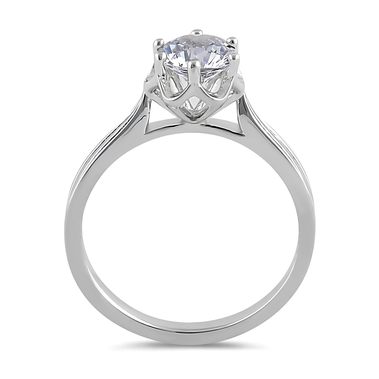 Sterling Silver 6.5mm Clear CZ Flower Setting Ring for Women, Cubic Zirconia, Promise Ring Gift view 3