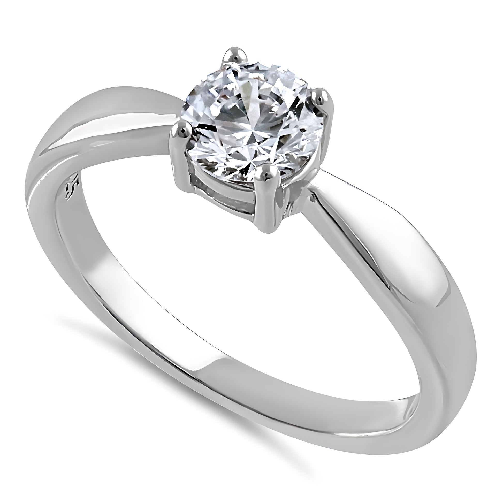 Sterling Silver 6mm Round Clear CZ Ring for Women, Round Cubic Zirconia, Promise Ring Gift