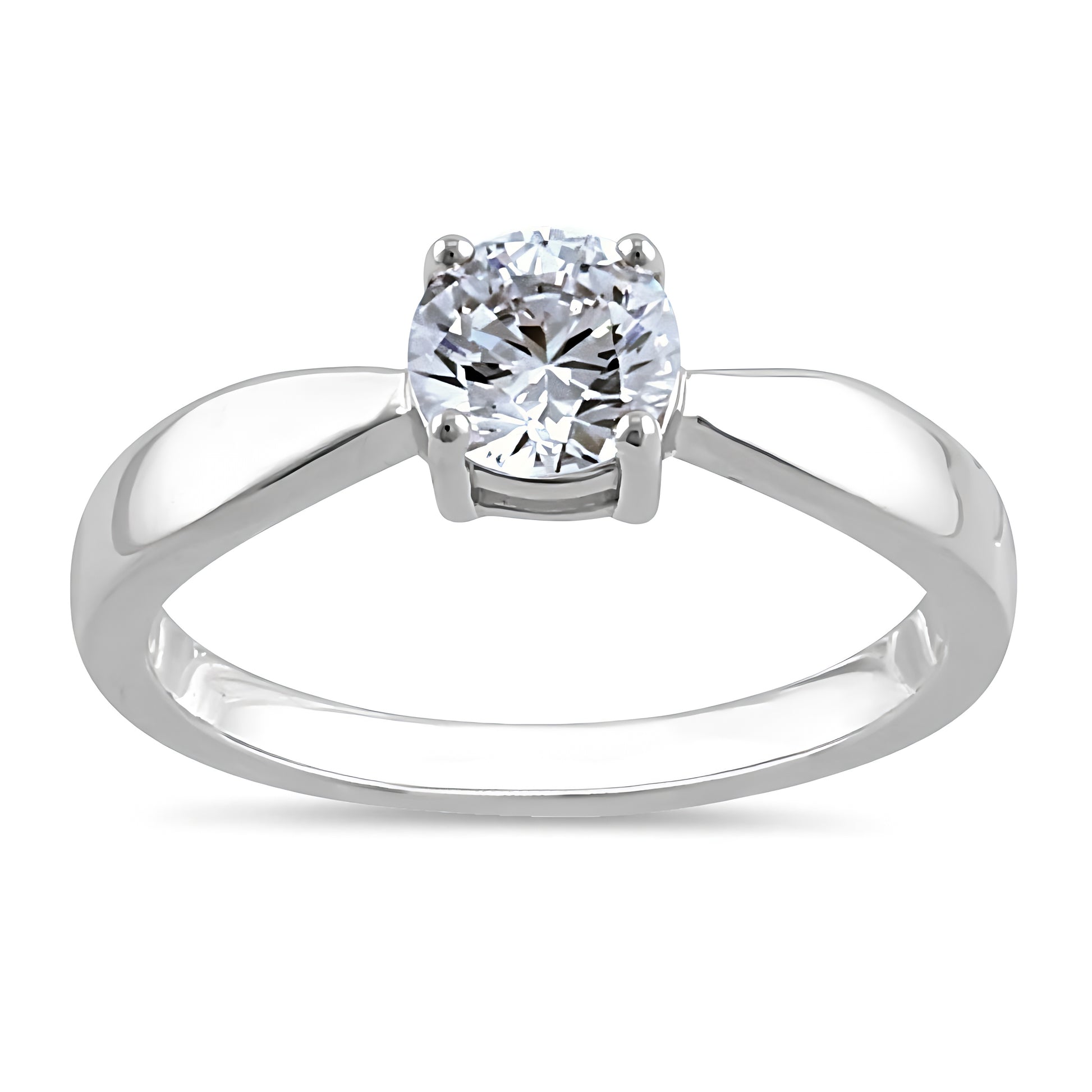 Sterling Silver 6mm Round Clear CZ Ring for Women, Round Cubic Zirconia, Promise Ring Gift view 2
