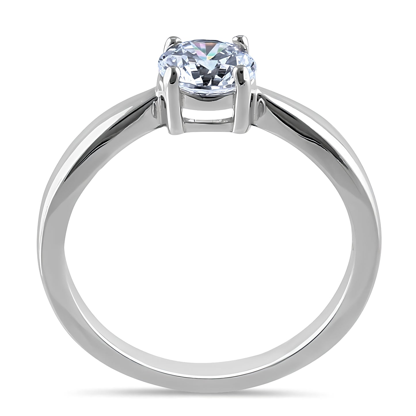 Sterling Silver 6mm Round Clear CZ Ring for Women, Round Cubic Zirconia, Promise Ring Gift view 3
