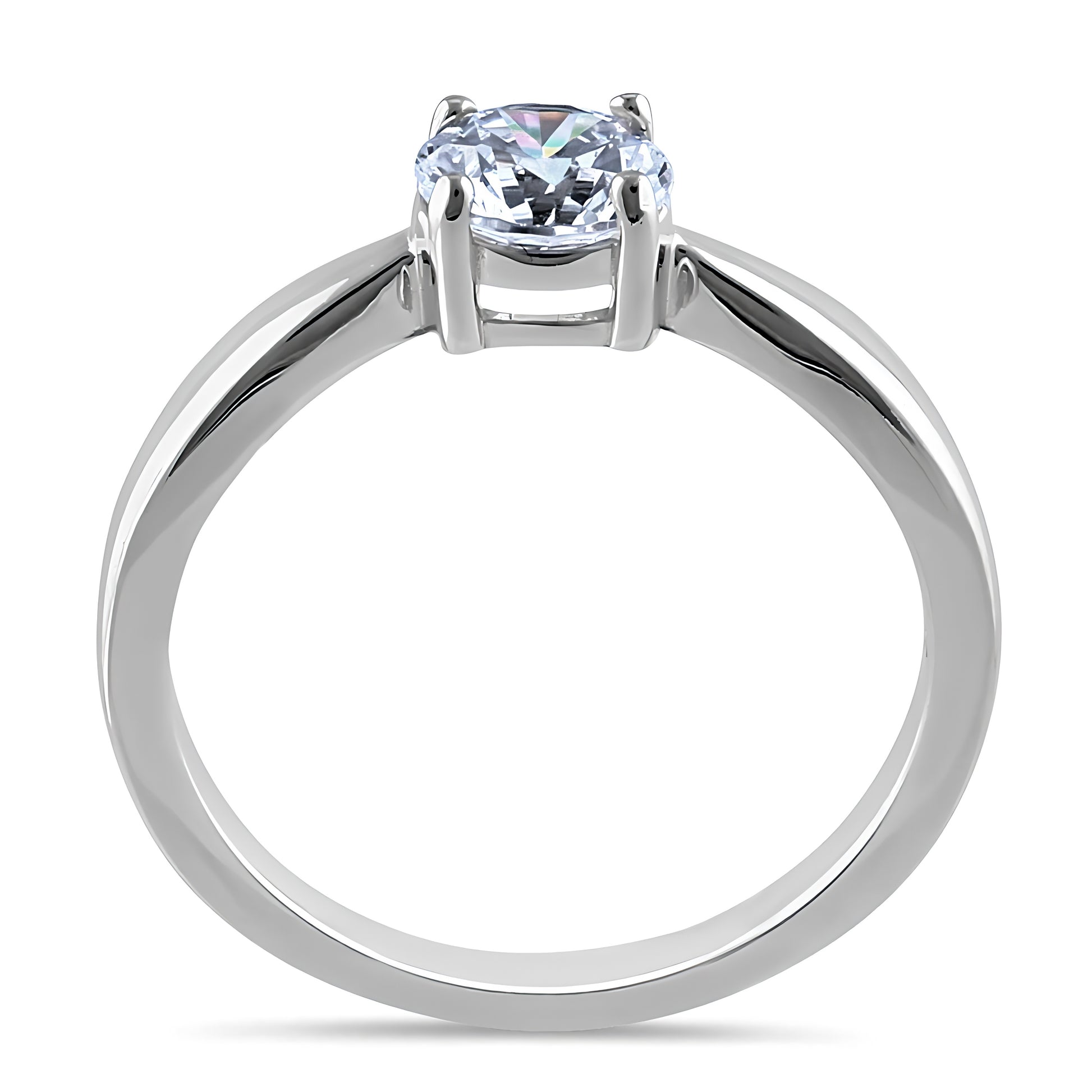 Sterling Silver 6mm Round Clear CZ Ring for Women, Round Cubic Zirconia, Promise Ring Gift view 3