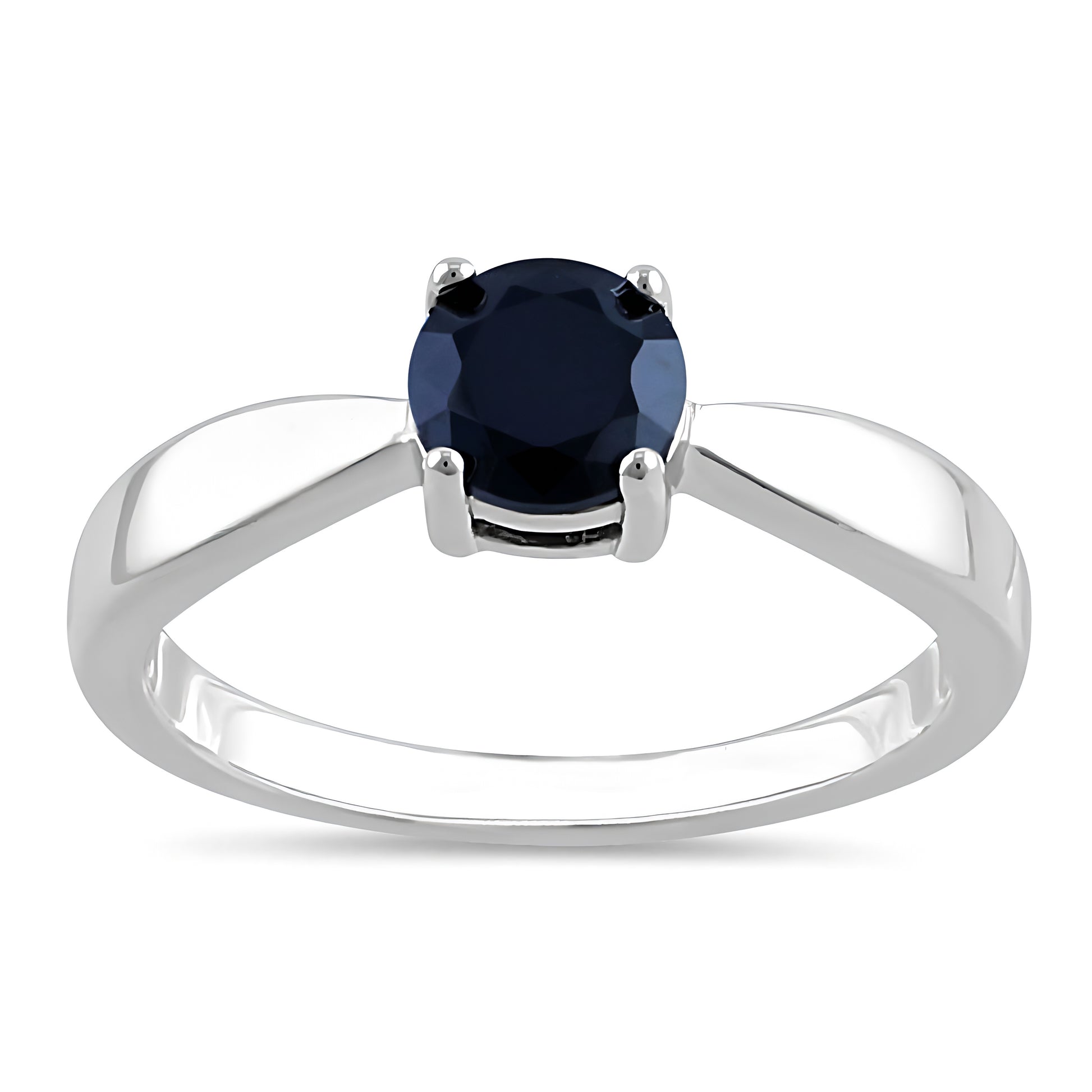 Sterling Silver 6mm Round Black CZ Ring for Women, Round Cubic Zirconia, Promise Ring Gift view 2