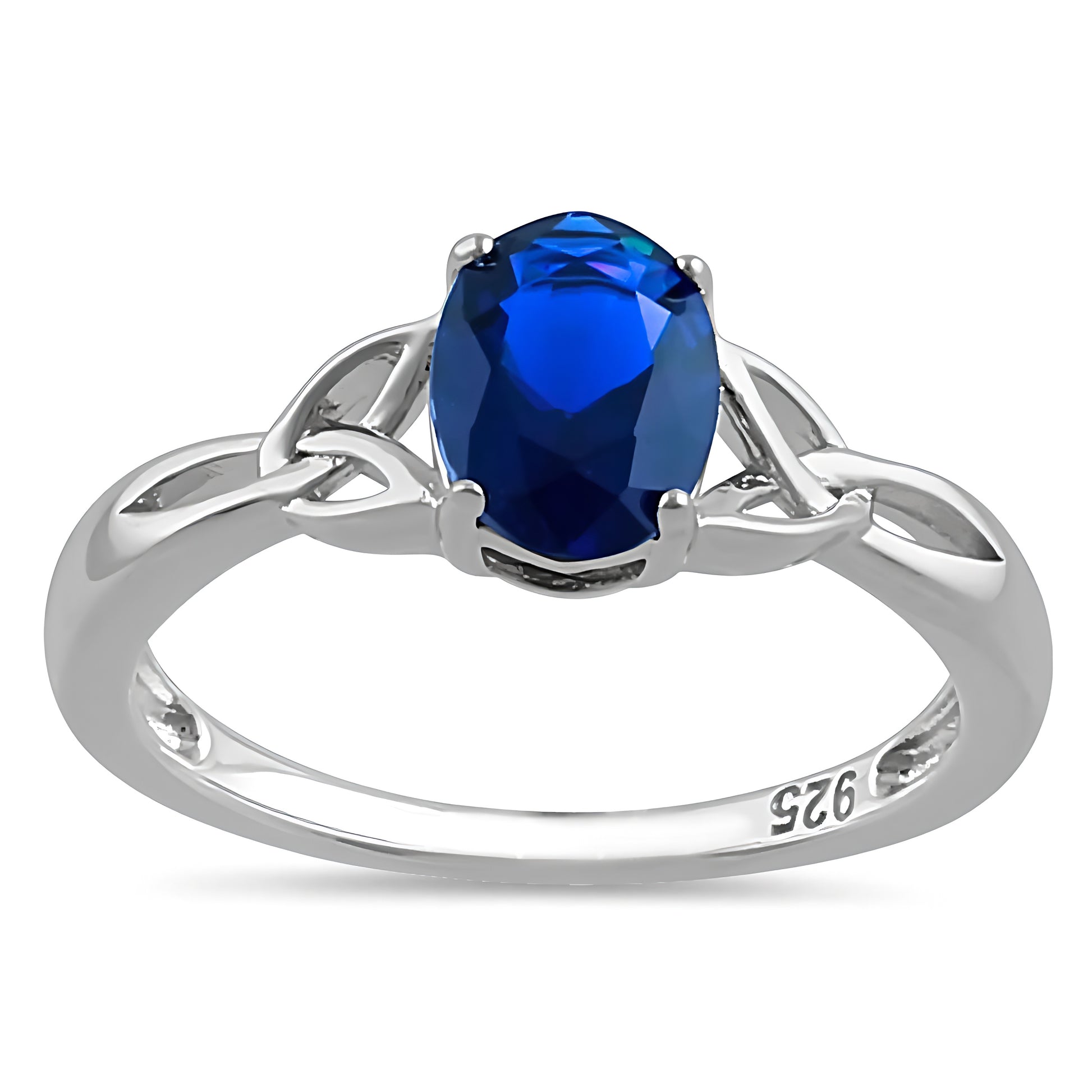Sterling Silver Charmed Oval Blue CZ Ring for Women, Oval Cubic Zirconia, Promise Ring Gift view 2
