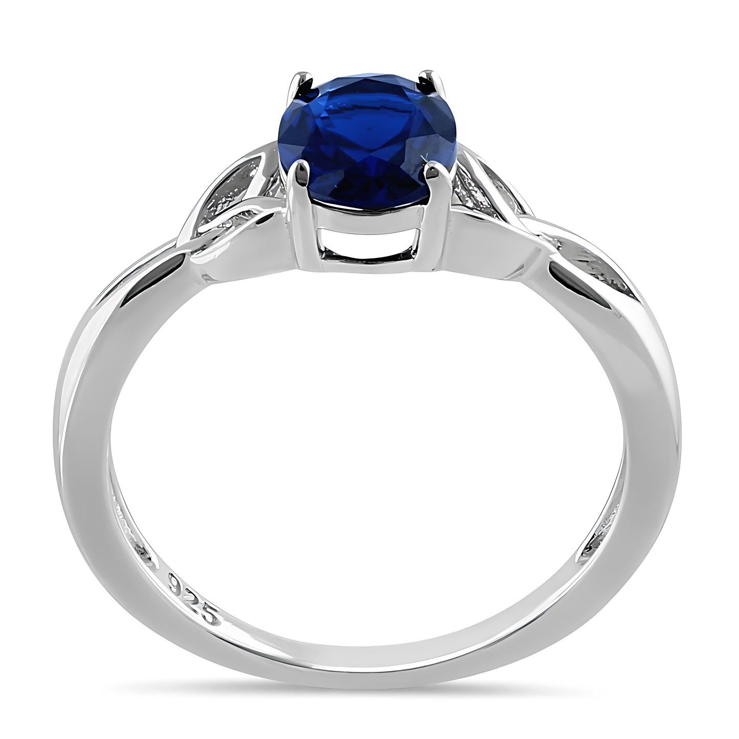 Sterling Silver Charmed Oval Blue CZ Ring for Women, Oval Cubic Zirconia, Promise Ring Gift view 3